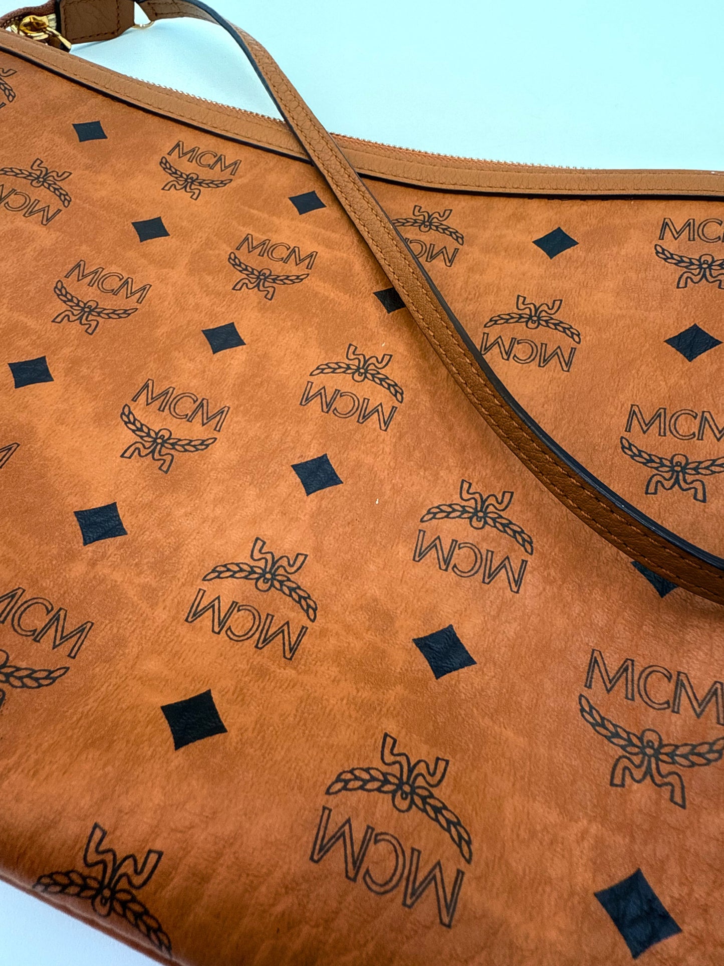 Wristlet Luxury Designer By Mcm In Tan, Size:Large