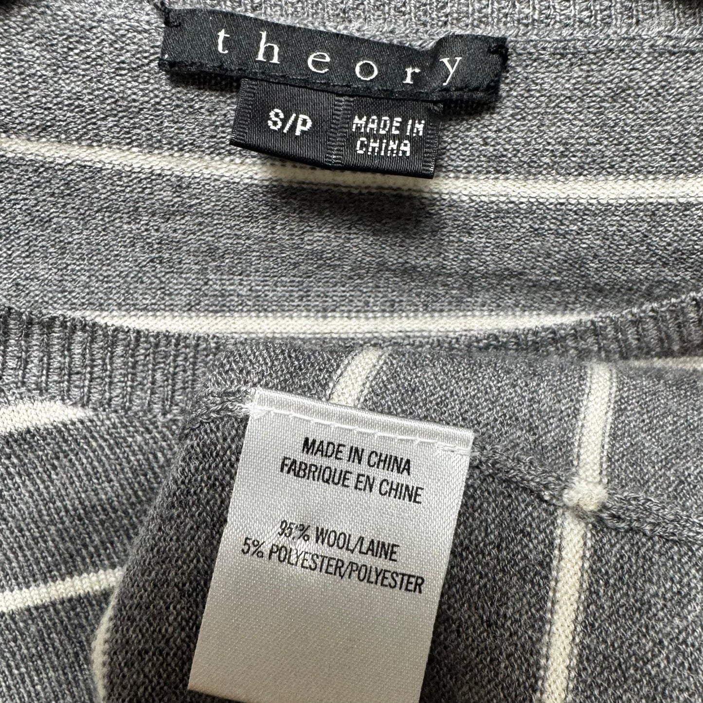 Wool Blend Sweater By Theory In Striped Pattern, Size: S