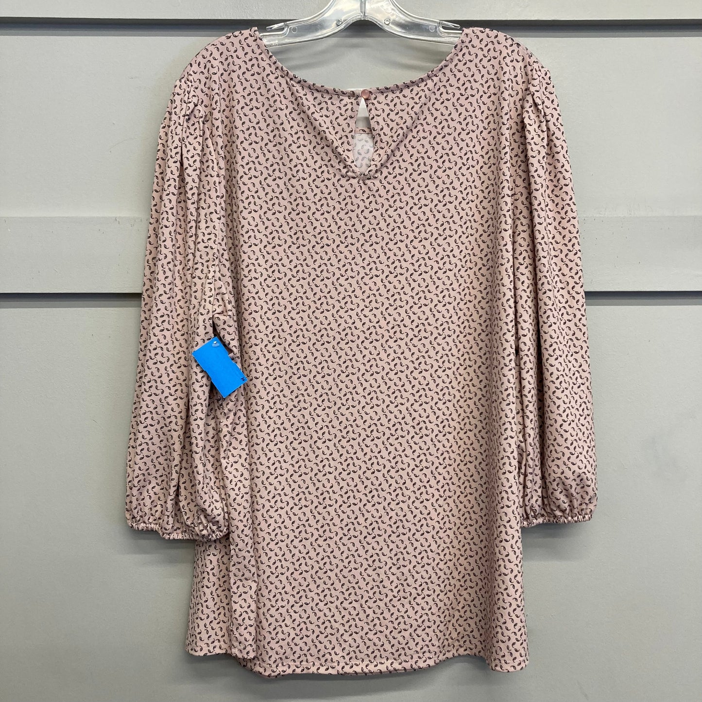 Top Ls By Adrianna Papell In Black & Pink, Size:2X