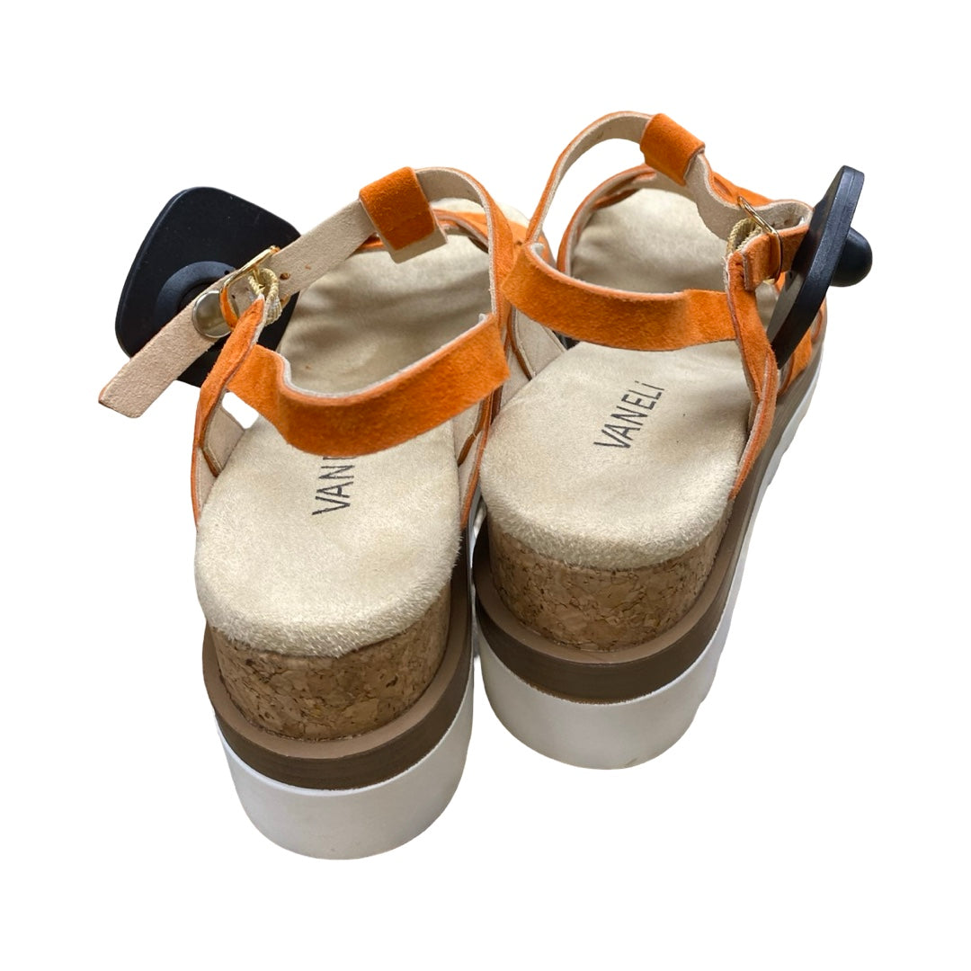 Sandals Heels Wedge By Vaneli In Orange, Size:5.5