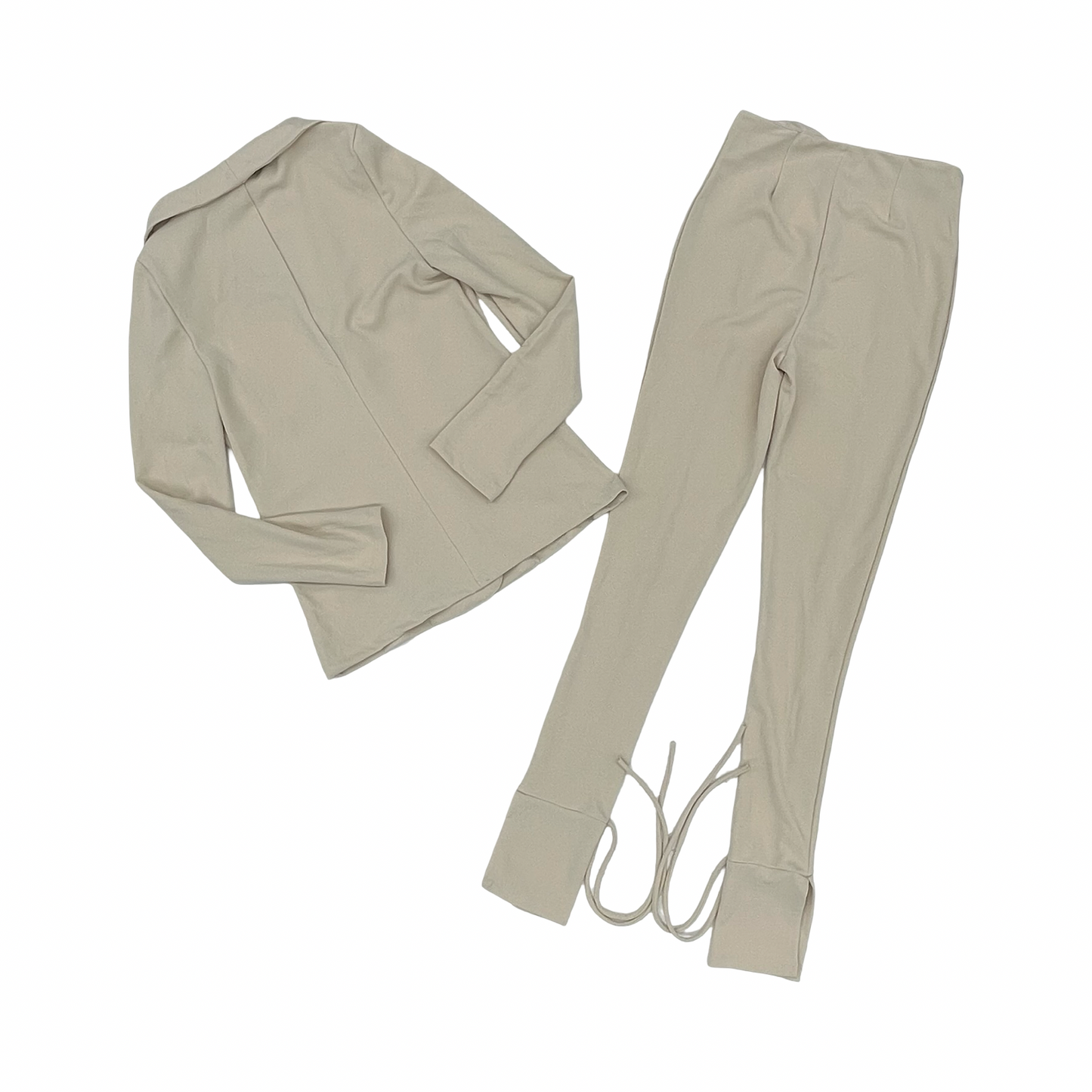 Pants Suit 2Pc By Fashion Nova In Tan, Size:Xs