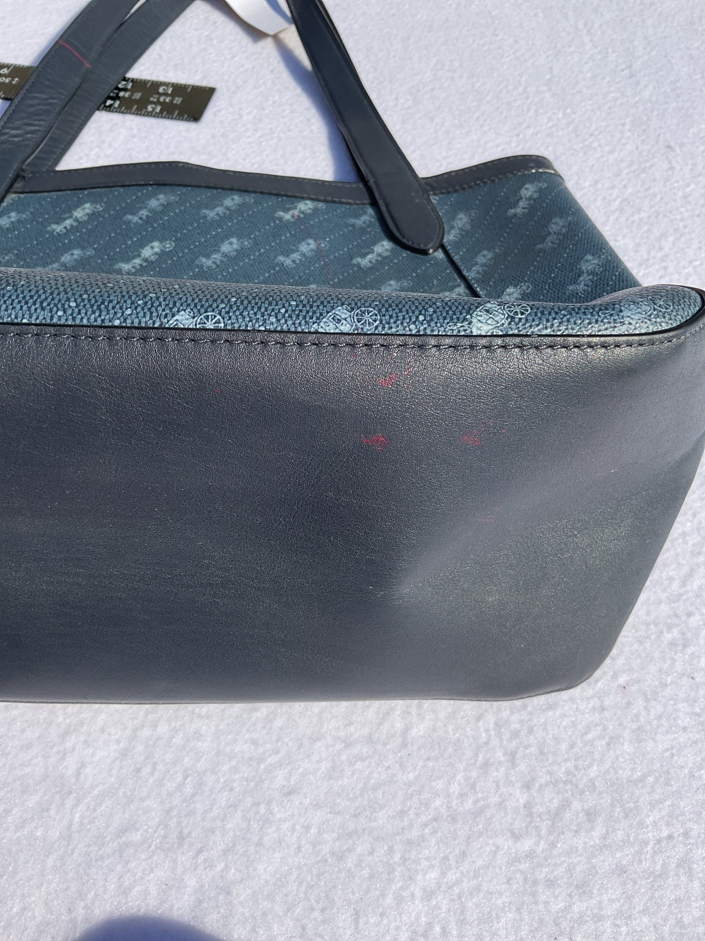 Handbag Designer By Coach In Blue, Size:Large / as is