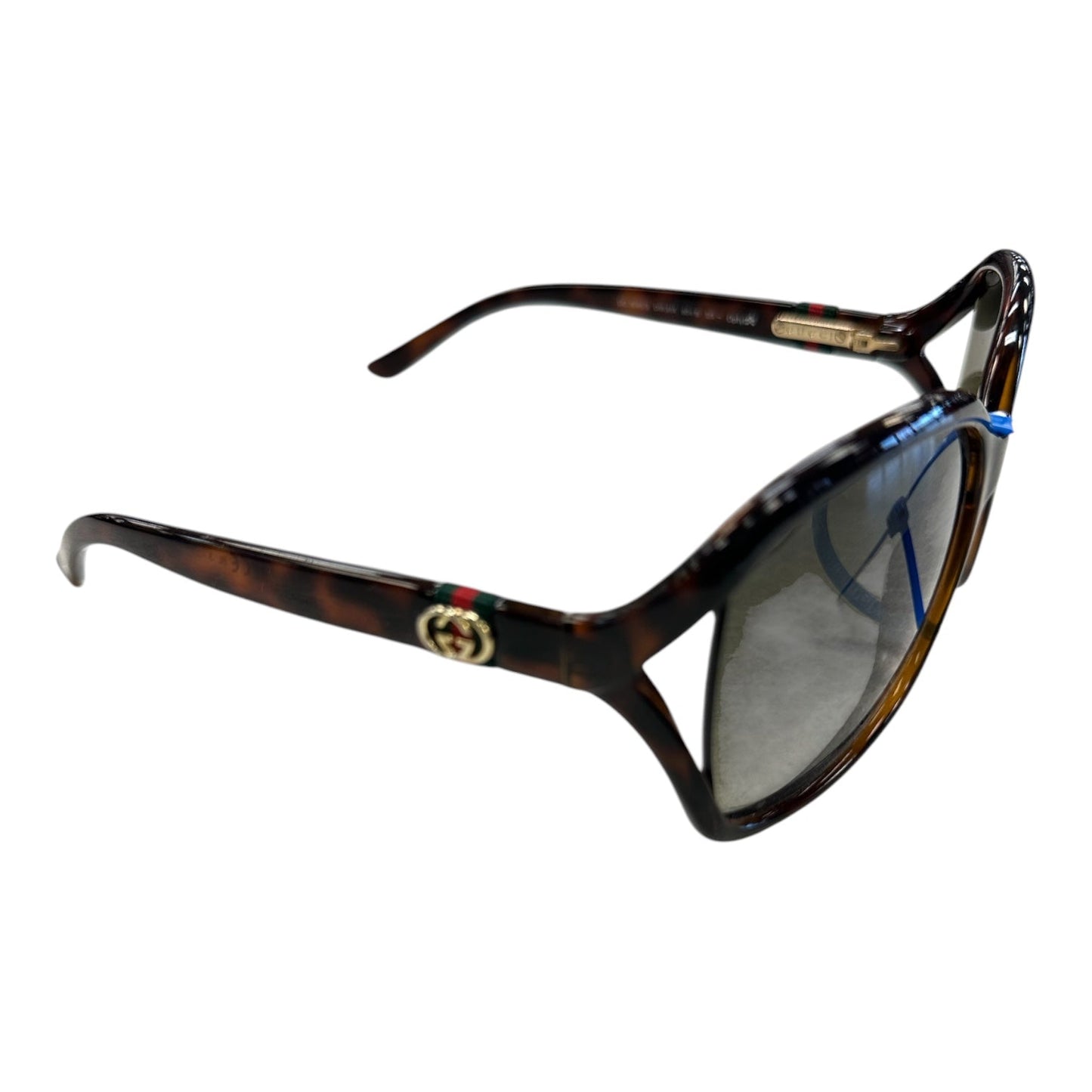 Sunglasses Luxury Designer By Gucci In Brown, Size: