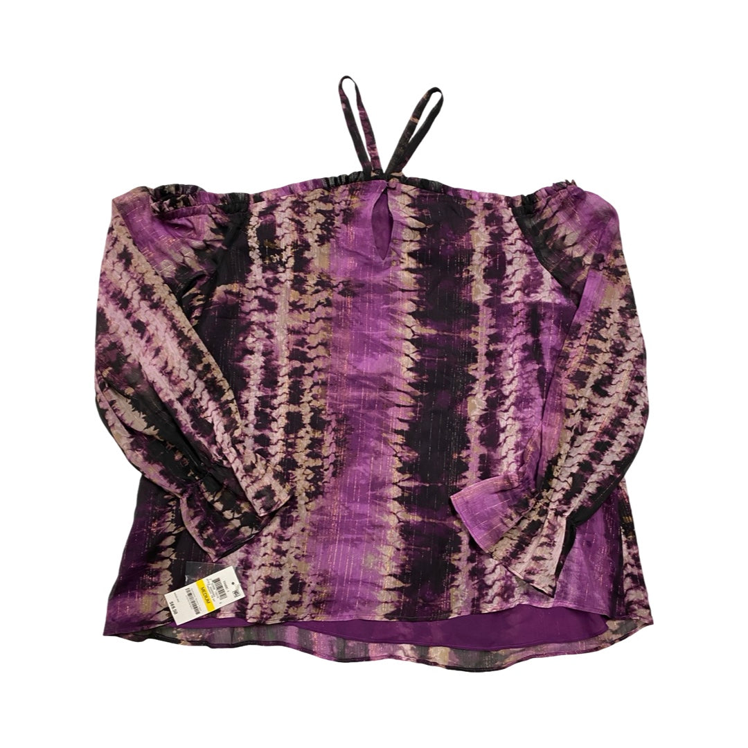 Top Ls By Inc In Black & Purple, Size:M