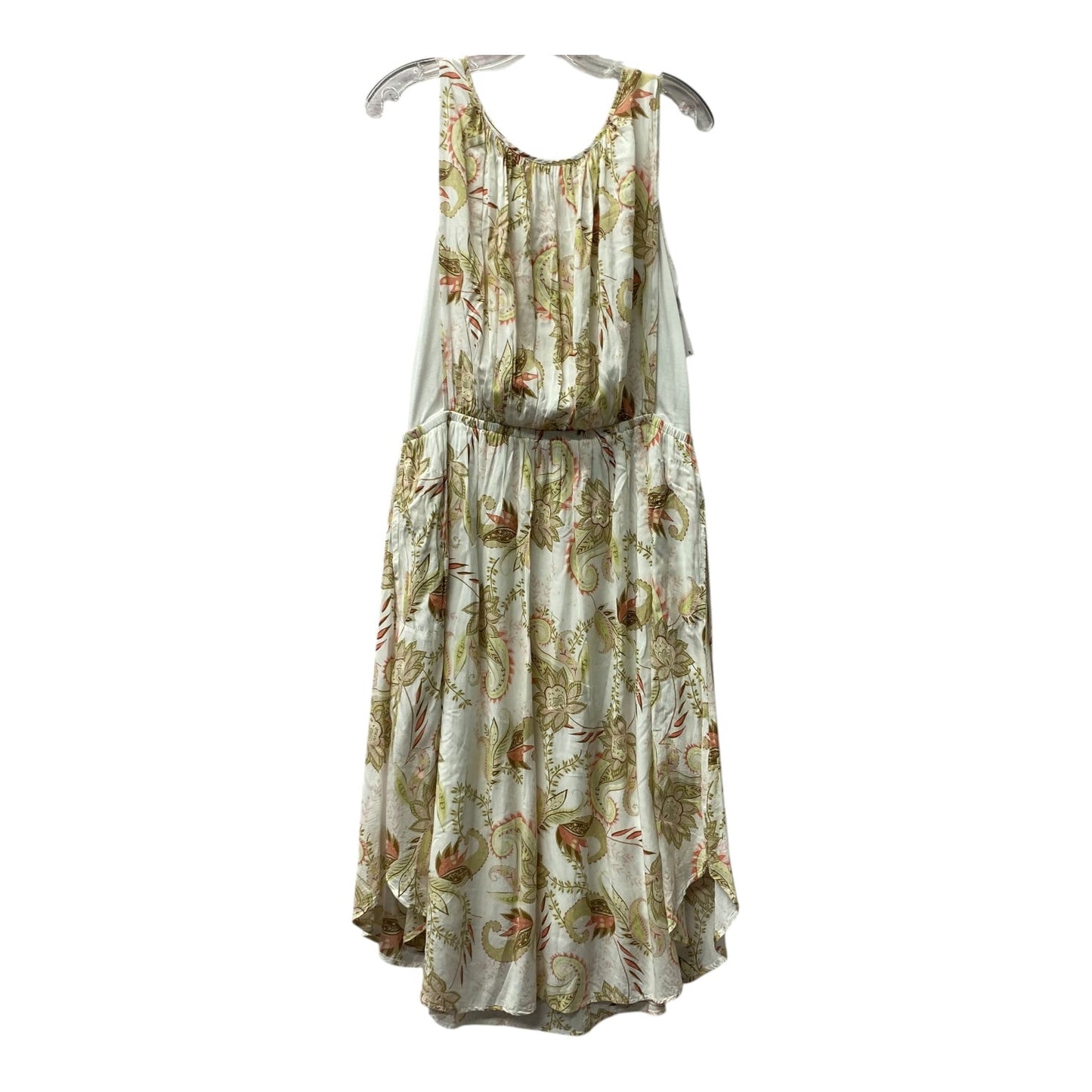 Dress Casual Midi By J. Jill In Green & Orange, Size:M
