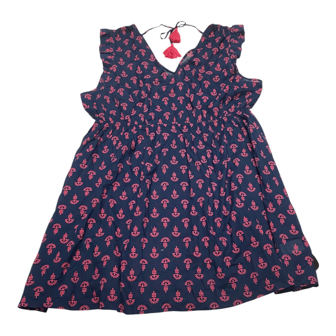 Dress Casual Midi By J. Crew In Blue & Pink, Size:2X