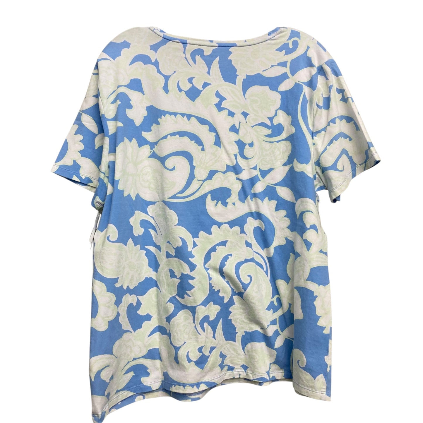 Top Ss Basic By Talbots In Blue & Green, Size:Xl