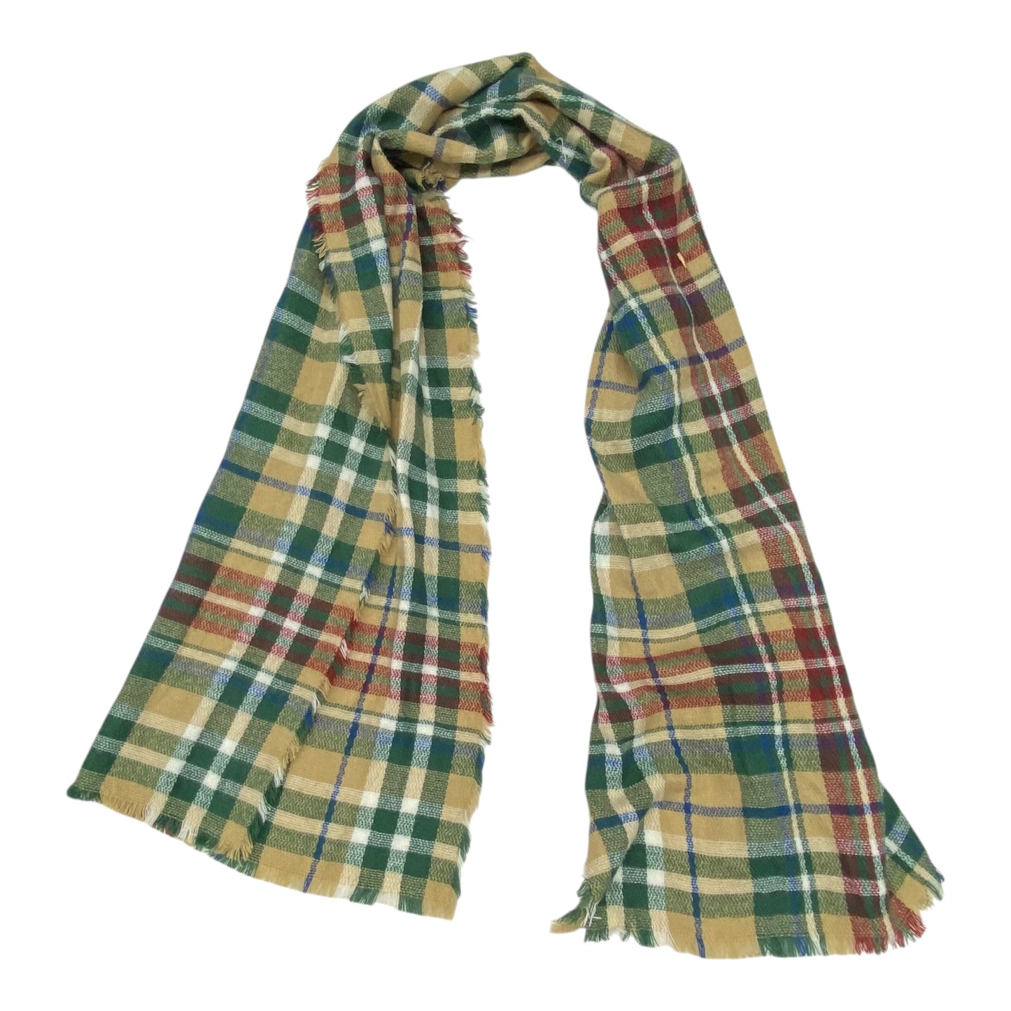 Scarf Long By Clothes Mentor In Plaid Pattern