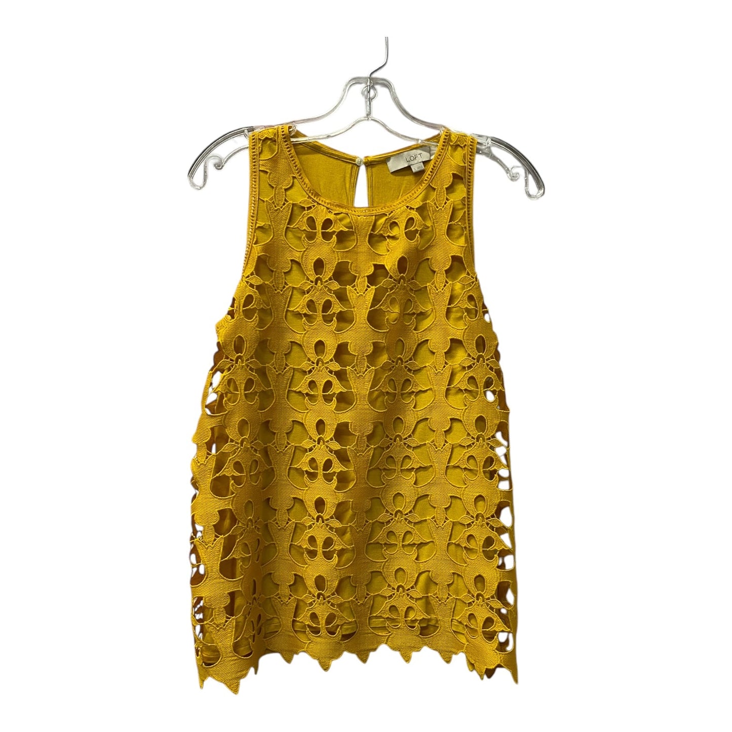 Top Sleeveless By Loft In Yellow, Size:S