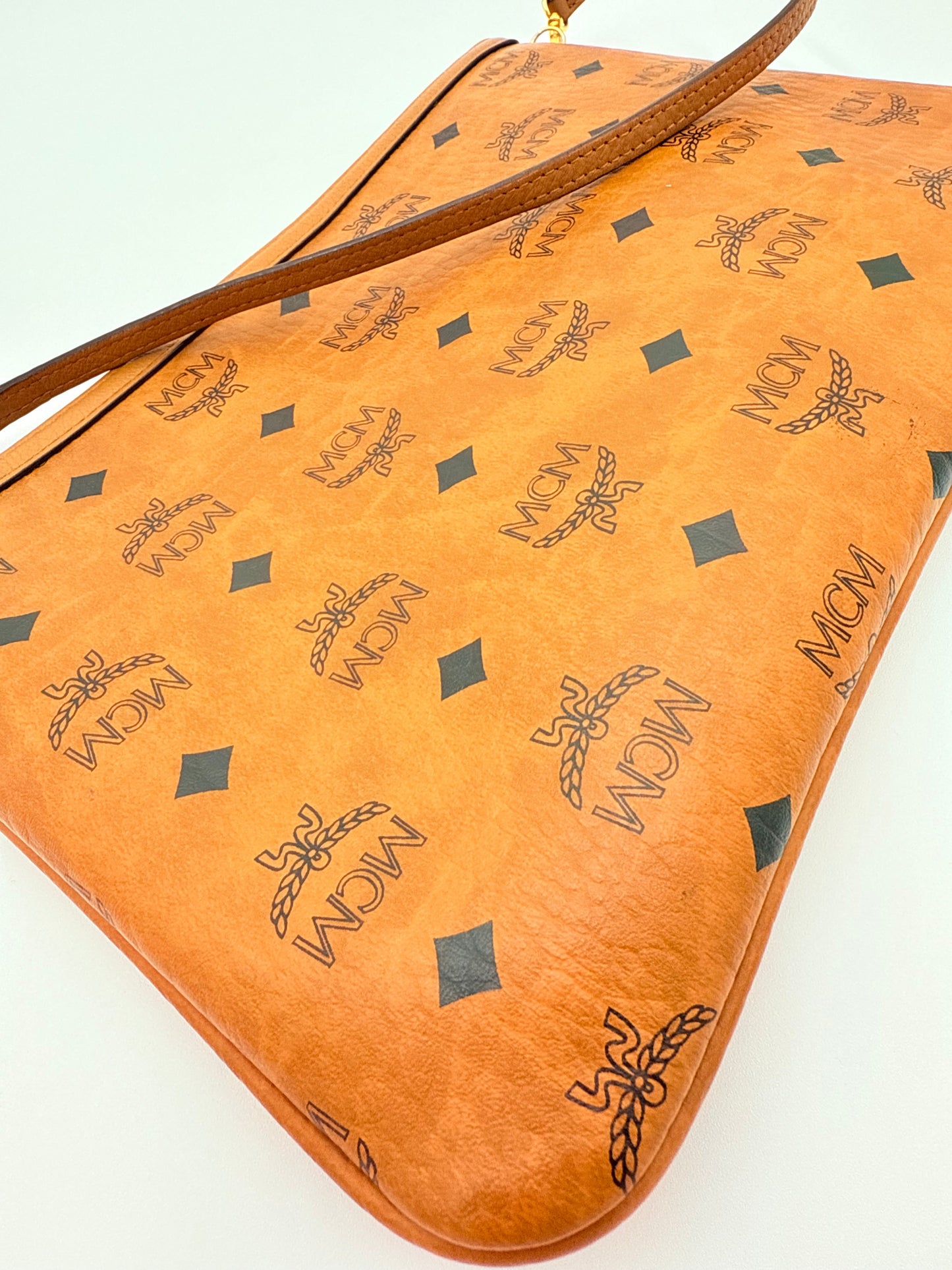 Wristlet Luxury Designer By Mcm In Tan, Size:Large