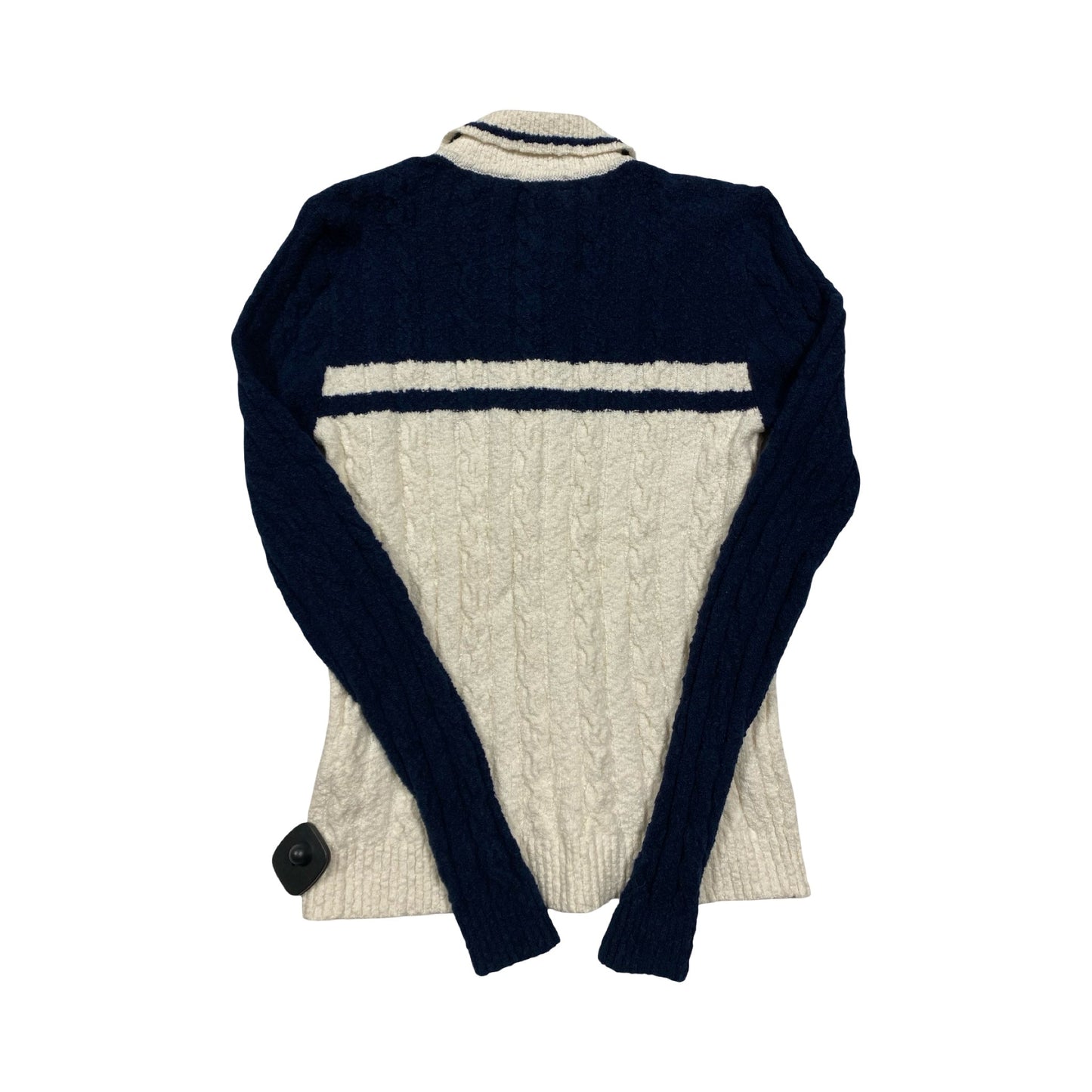 Sweater Cardigan By Madewell In Blue & Cream, Size:M