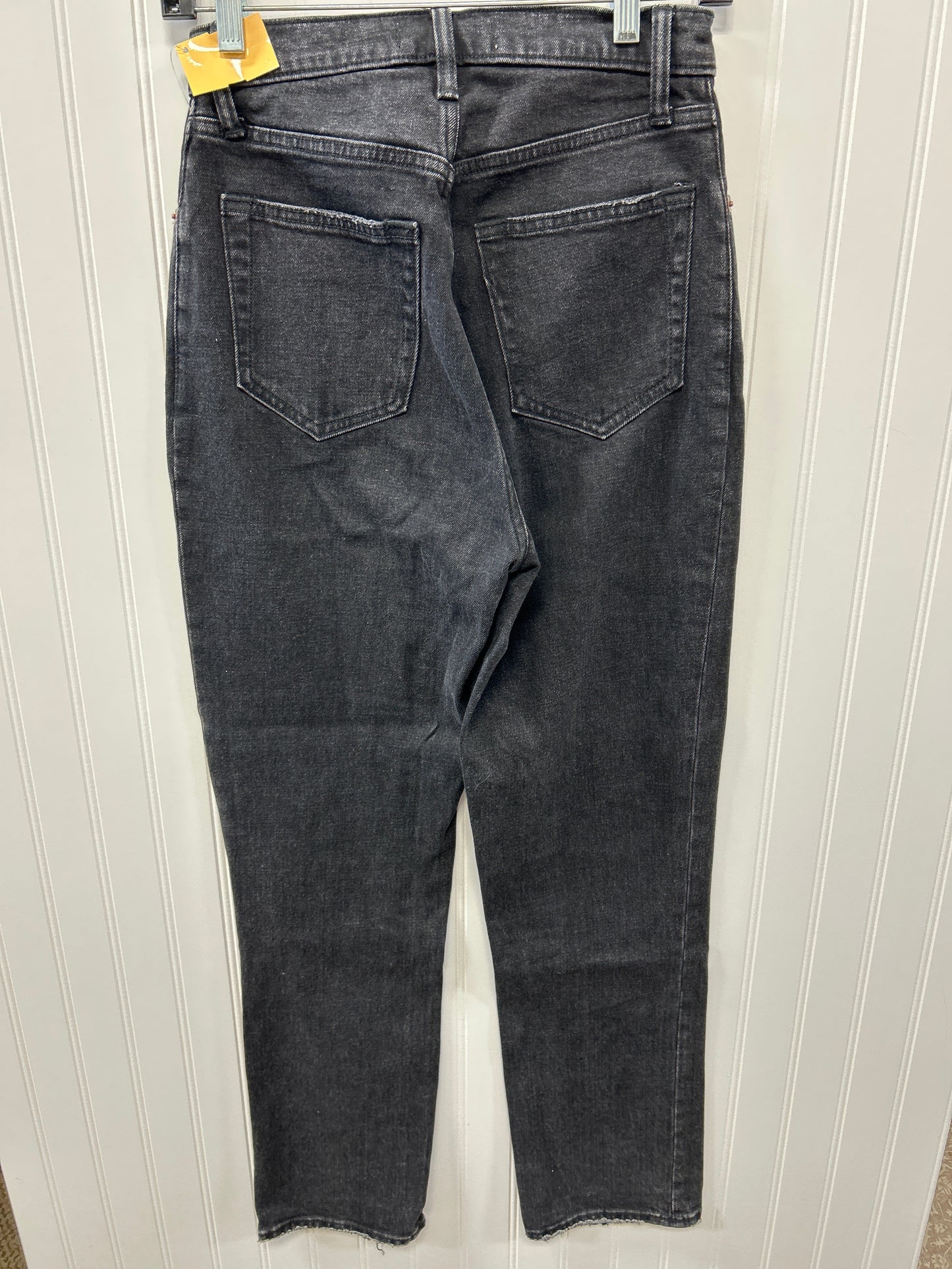Jeans Straight By Abercrombie And Fitch In Black Denim, Size:0