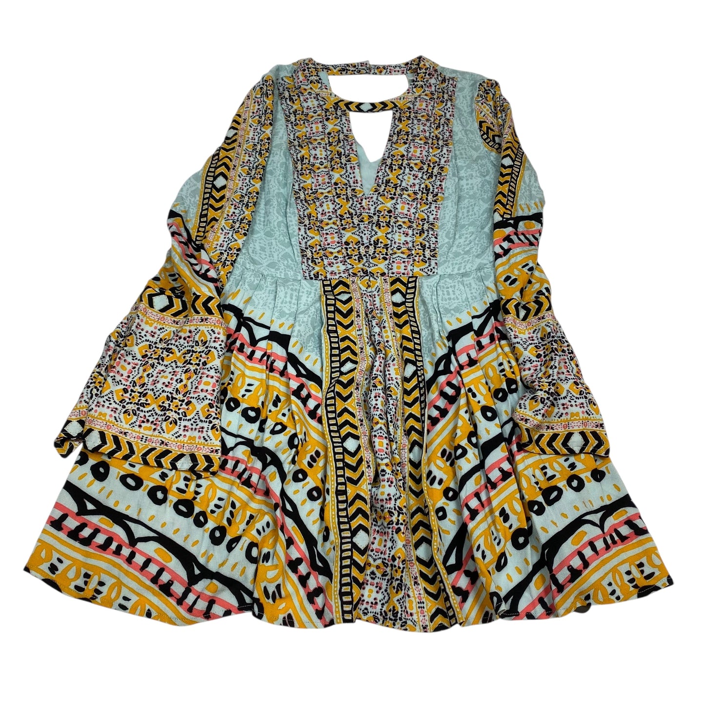 Dress Casual Short By Free People In Green & Yellow, Size:S