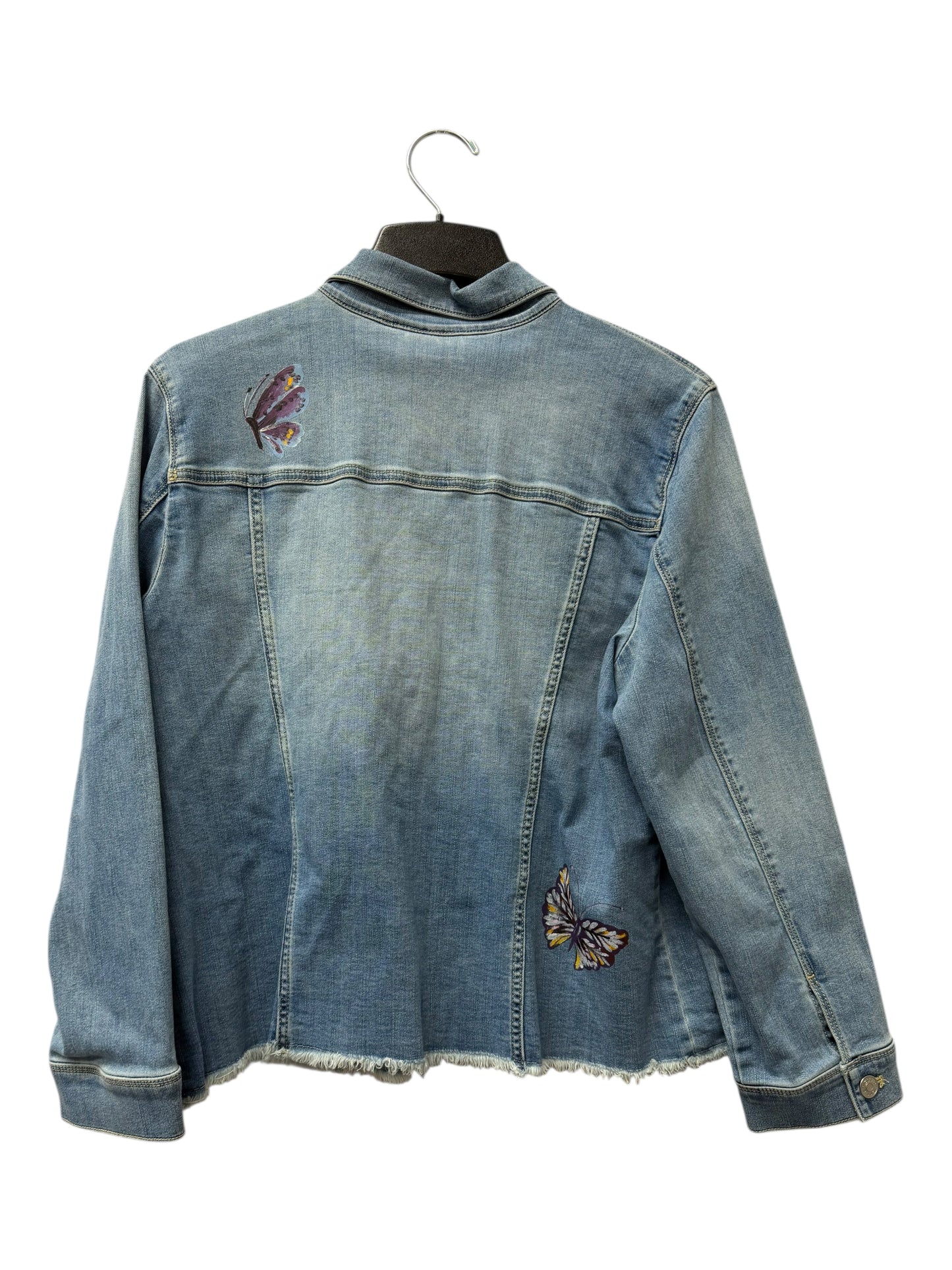 Jacket Denim By Chicos In Blue Denim, Size:Xl