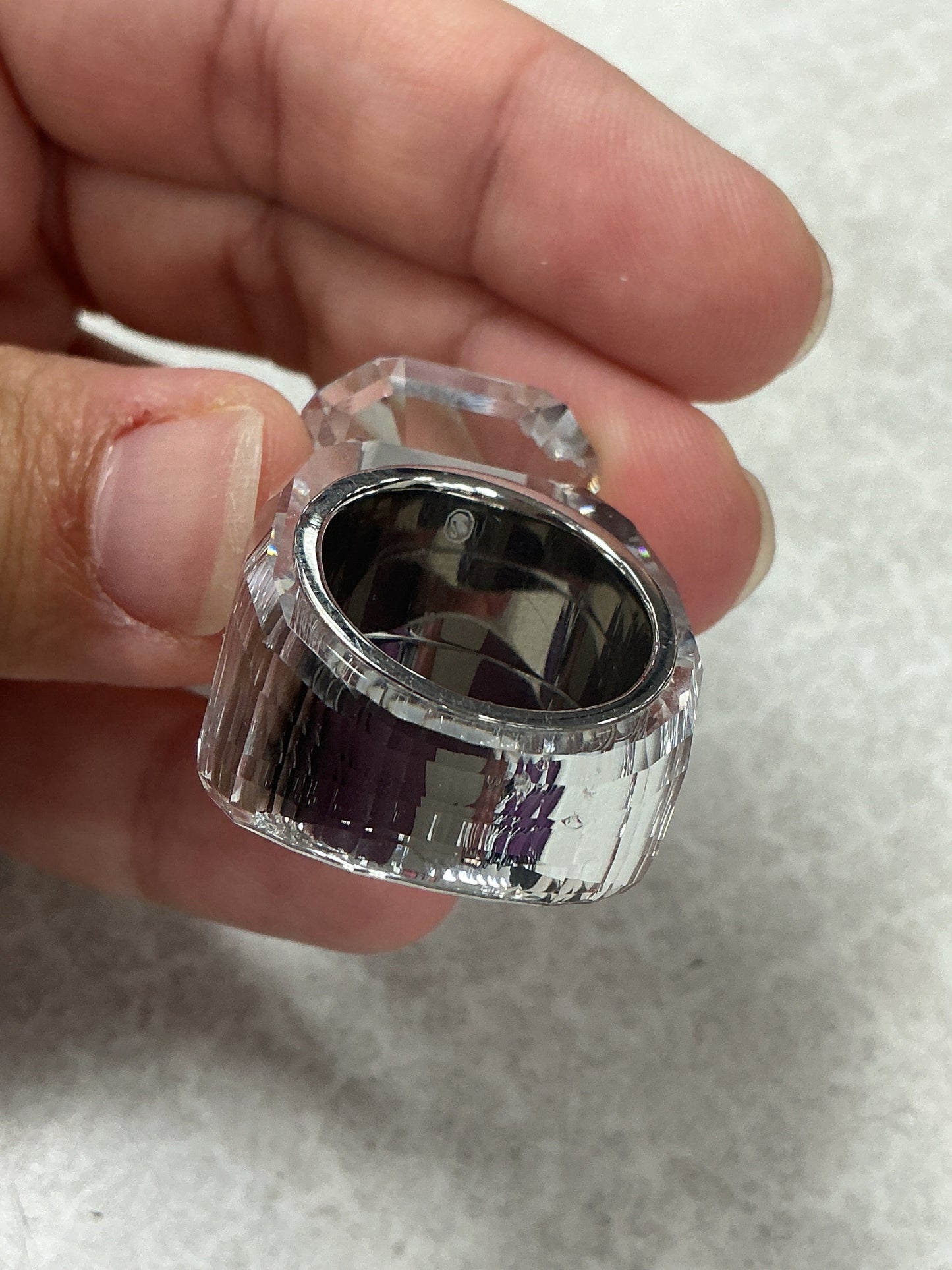 Ring Designer By Swarovski In Clear, Size:6