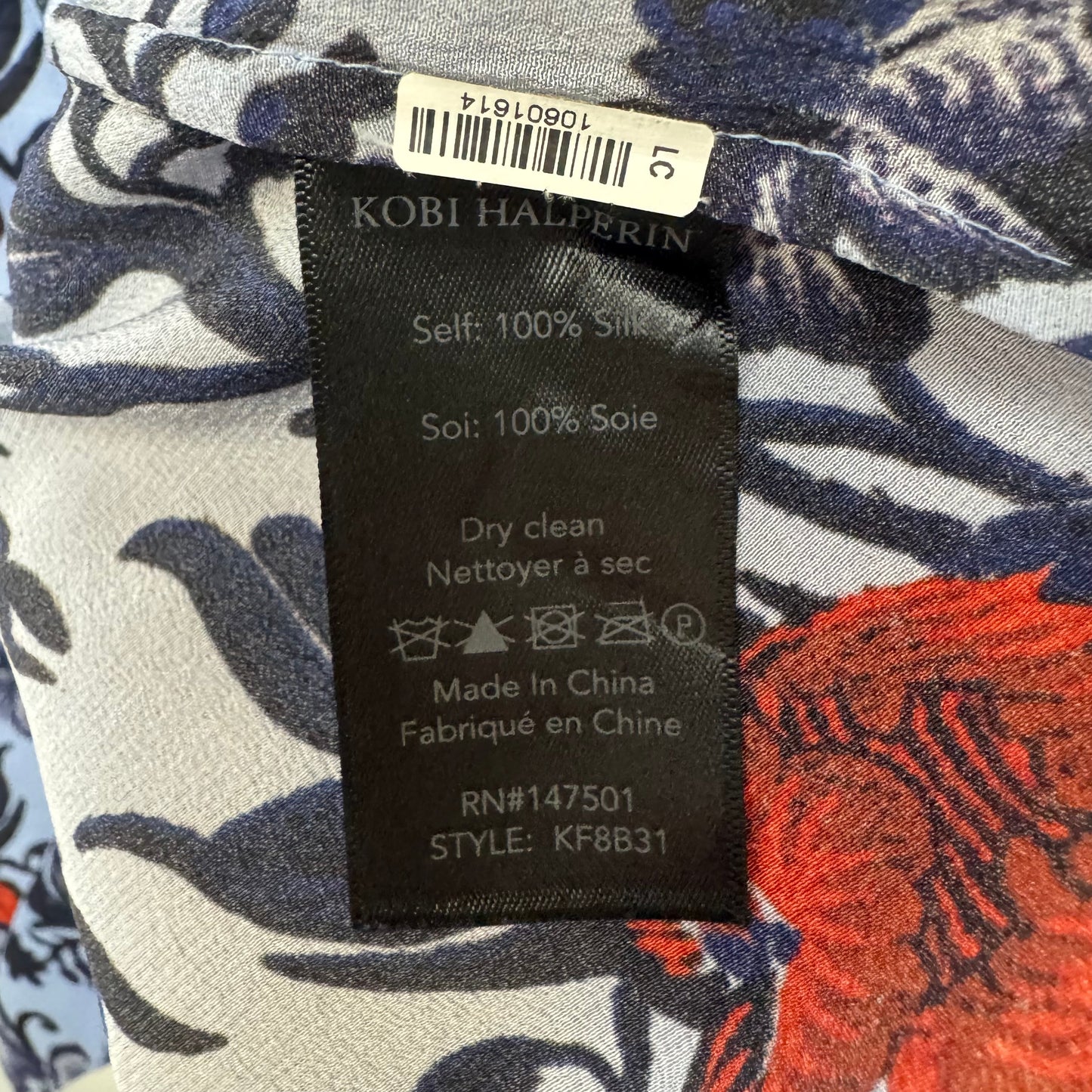 Silk Top Long Sleeve By Kobi Halperin In Floral Print, Size: Xl