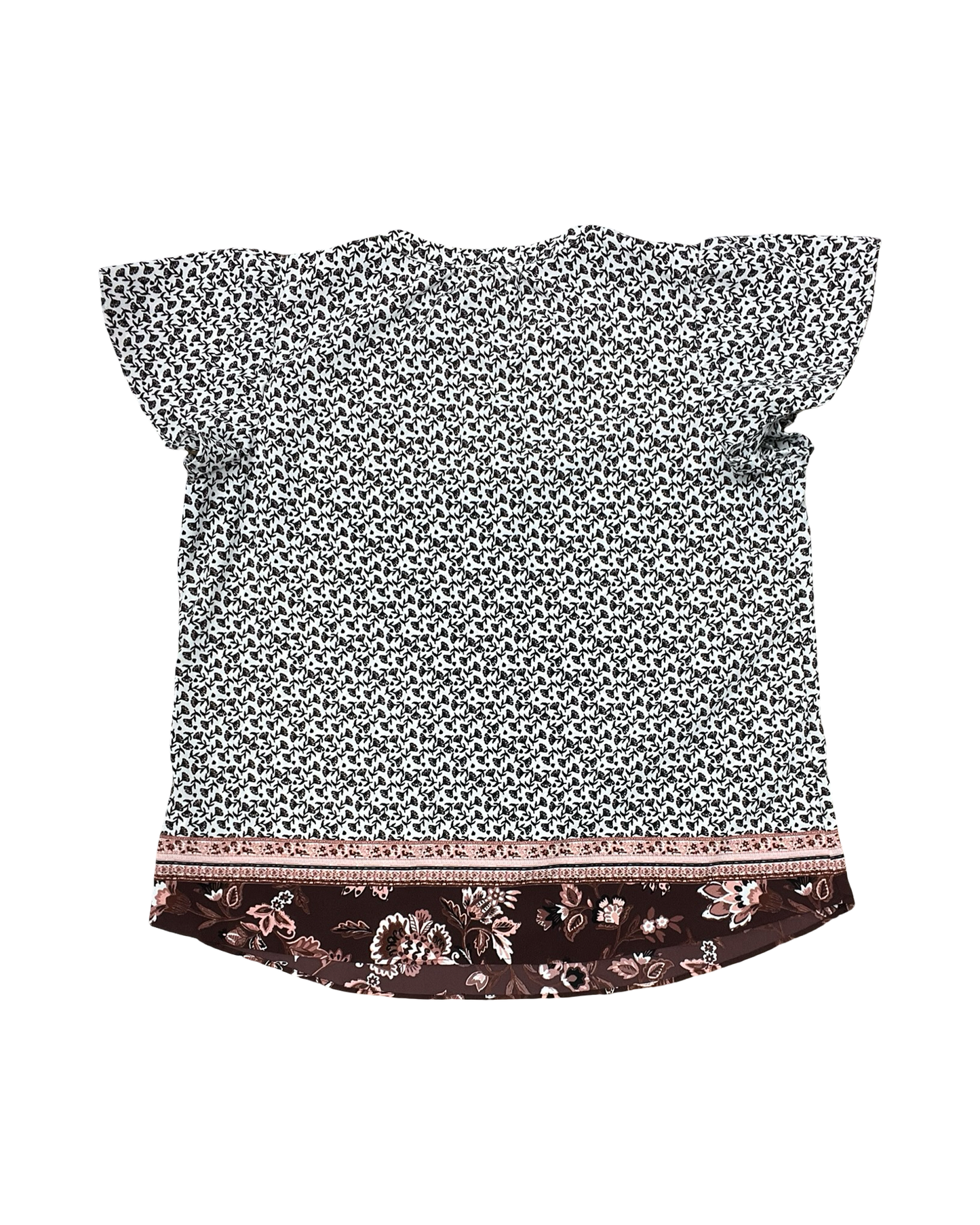 Top Ss By Maurices In Brown & Cream, Size:1X