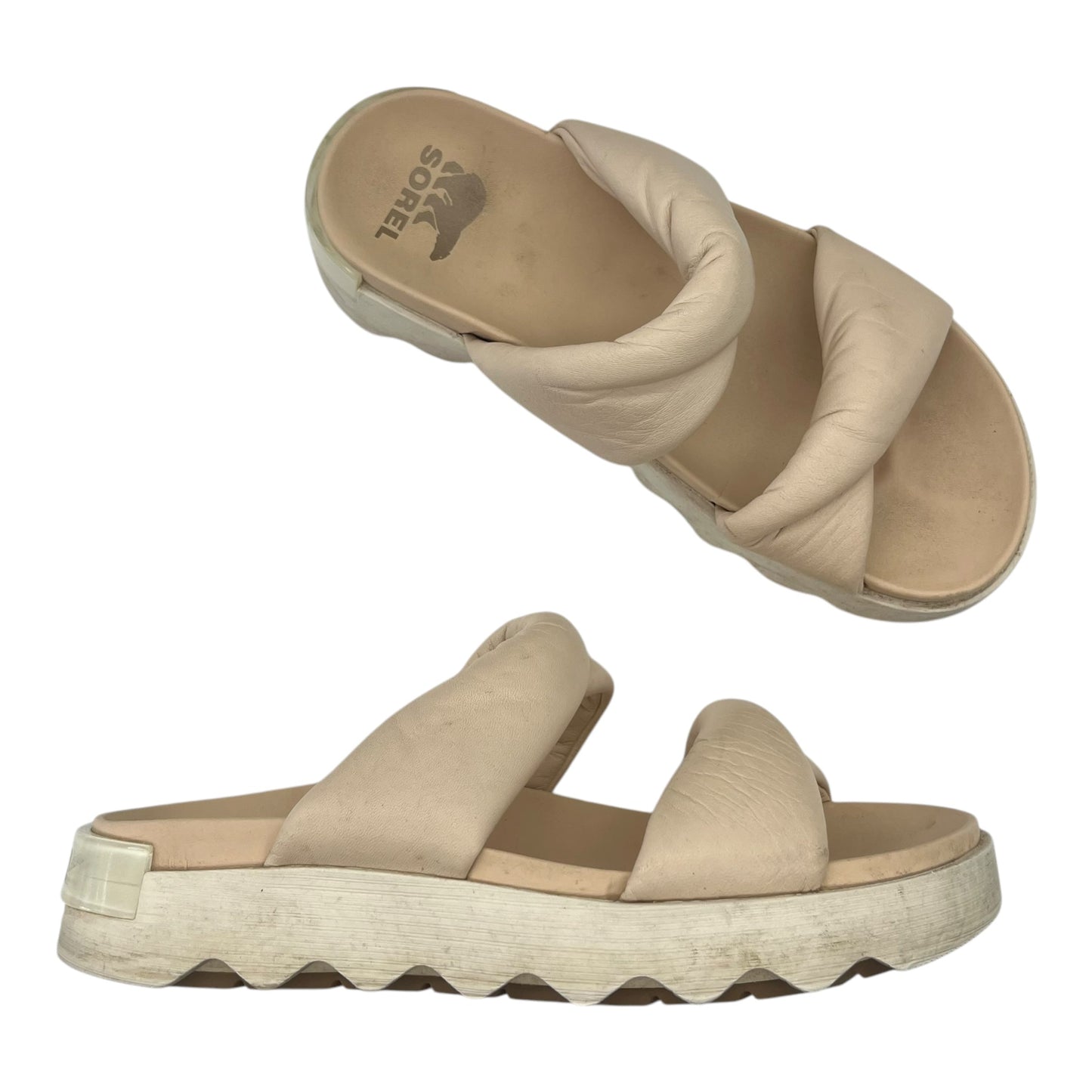 Sandals Flats By Sorel In Beige, Size:7.5