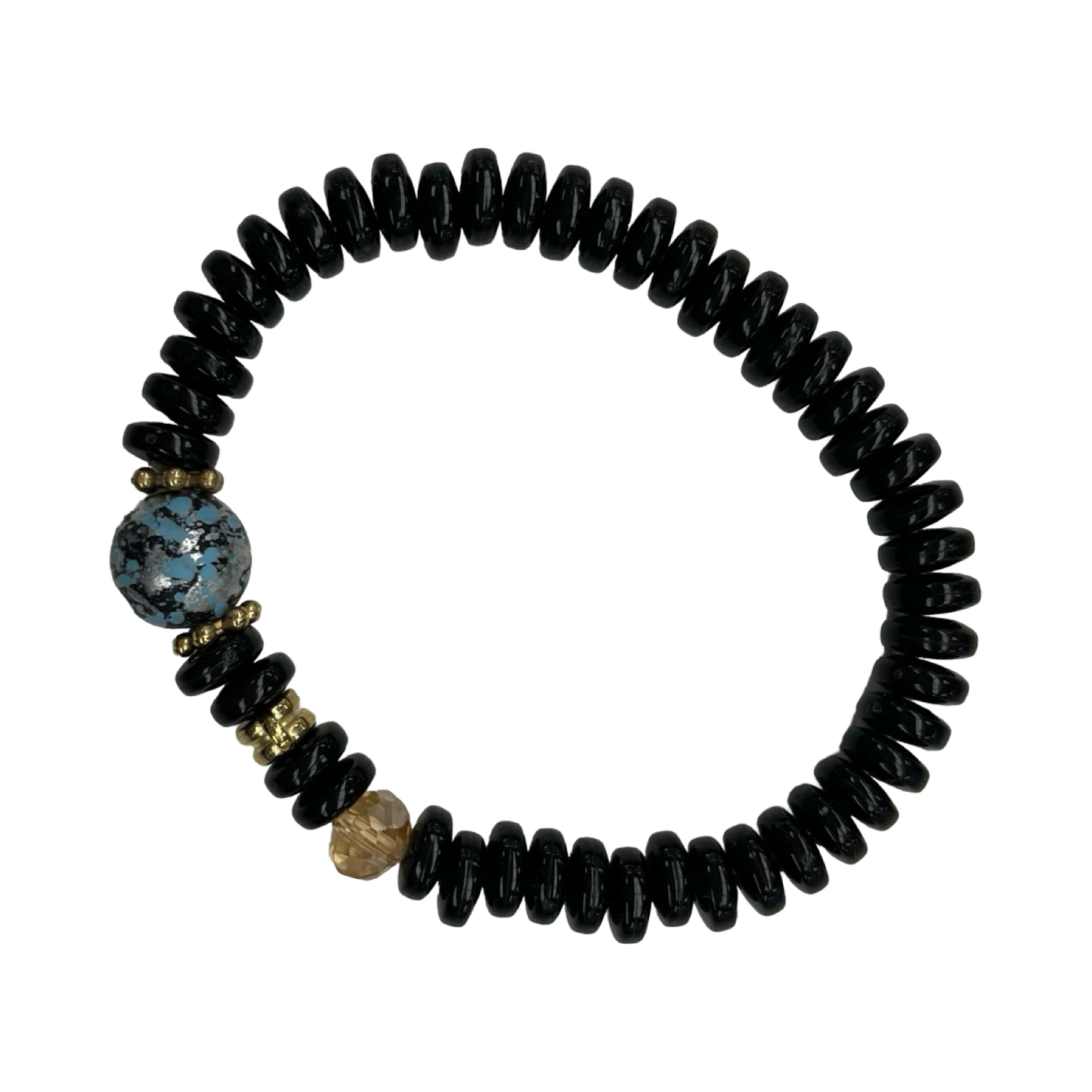 Bracelet Beaded By Cmf In Black & Blue