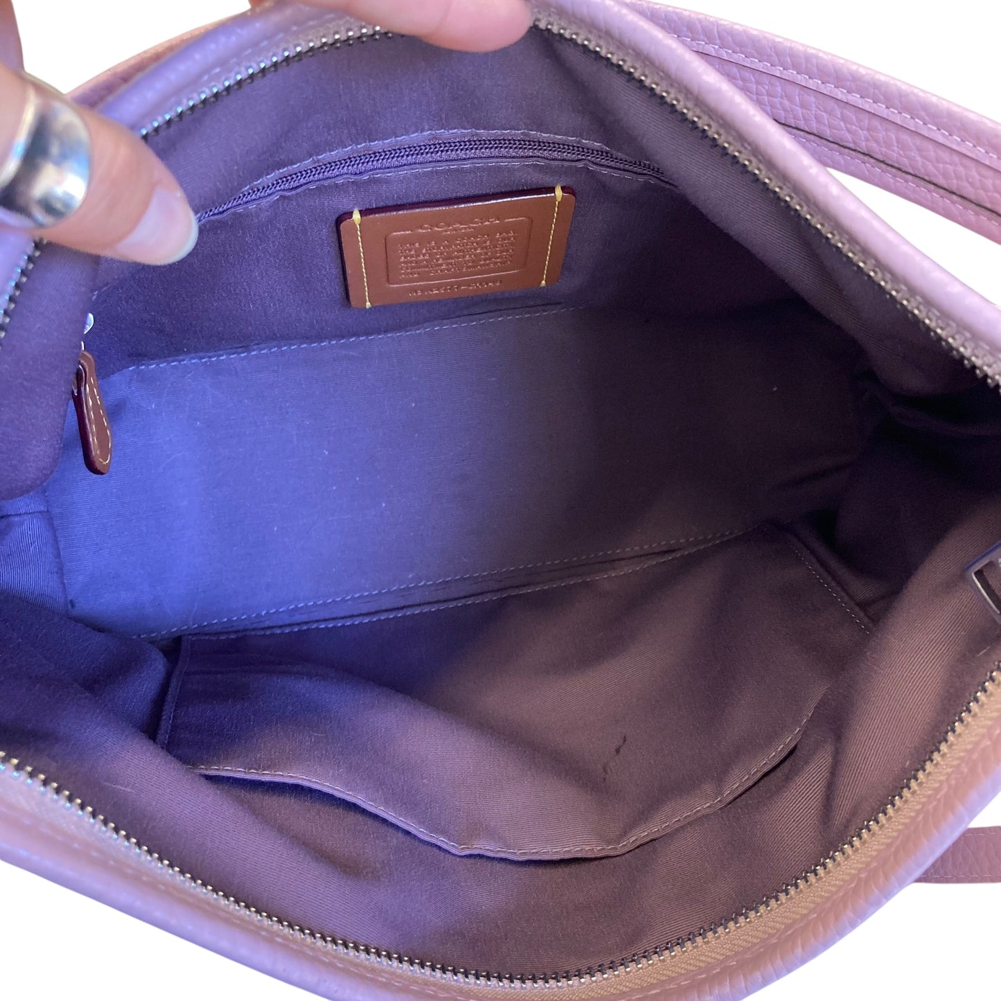 Handbag Designer By Coach In Purple, Size:Medium