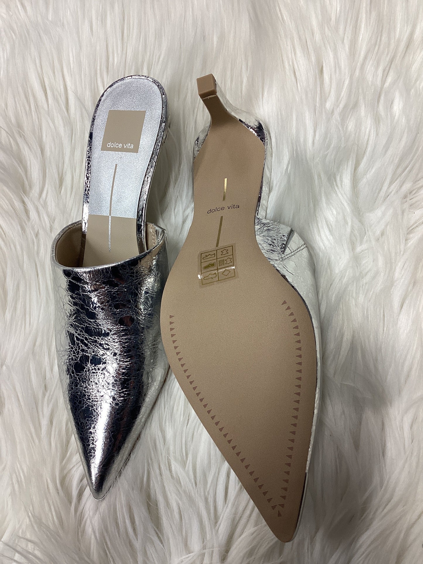 Shoes Heels Kitten By Dolce Vita In Silver, Size:8