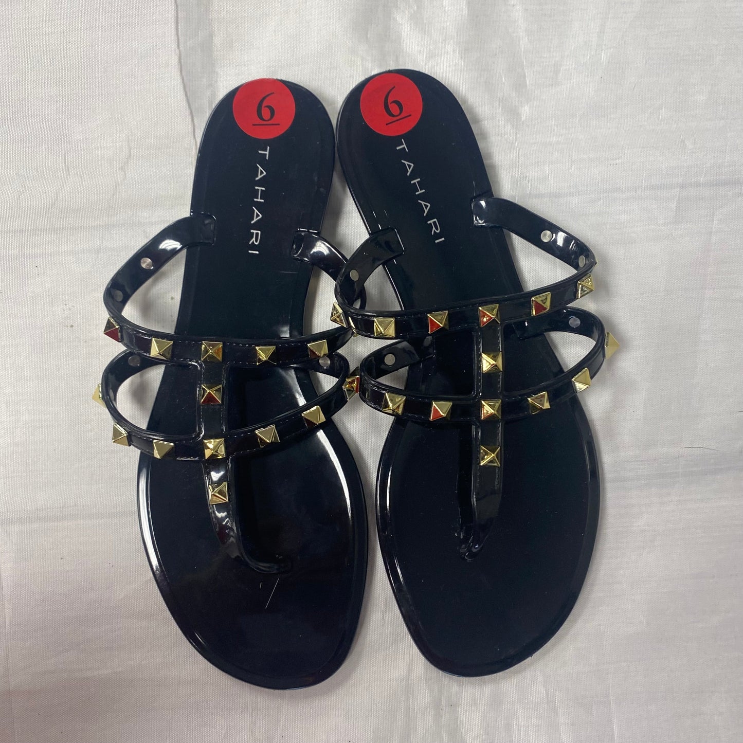 Sandals Flats By Tahari In Black, Size:6