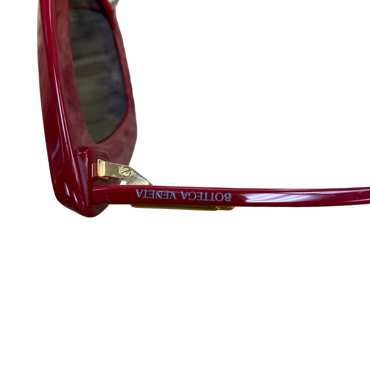 Sunglasses Luxury Designer By Bottega Veneta In Red, Size: