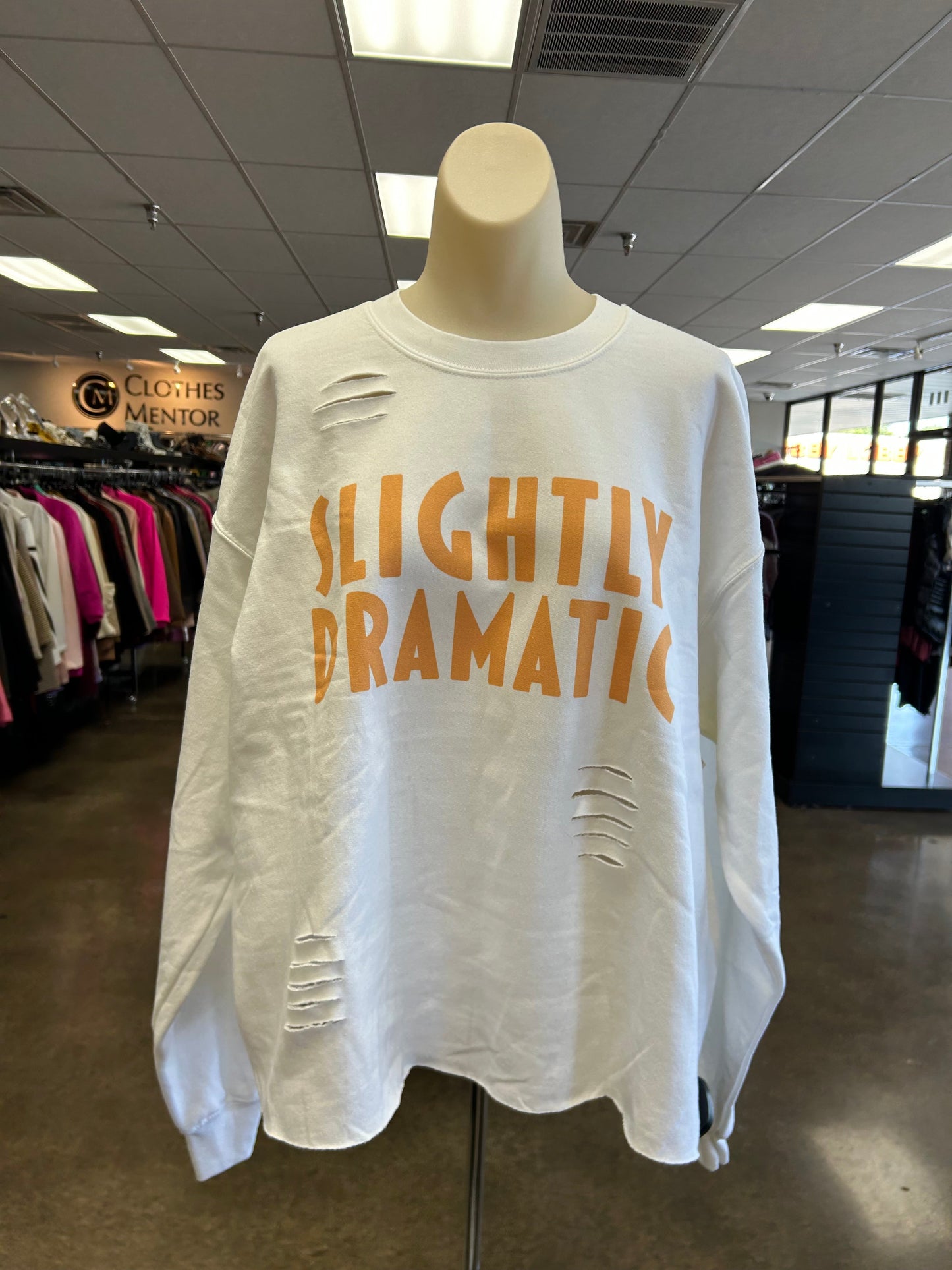 Sweatshirt Crewneck By Clothes Mentor In White, Size:L