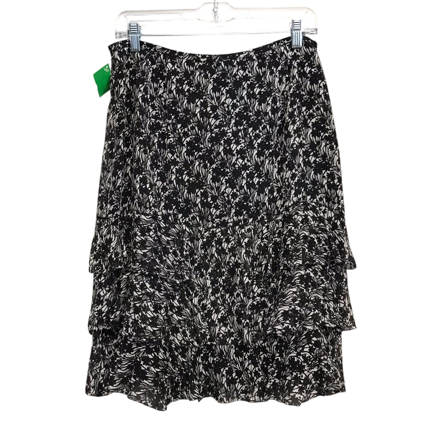 Skirt Midi By Ann Taylor In Black & Grey, Size:8