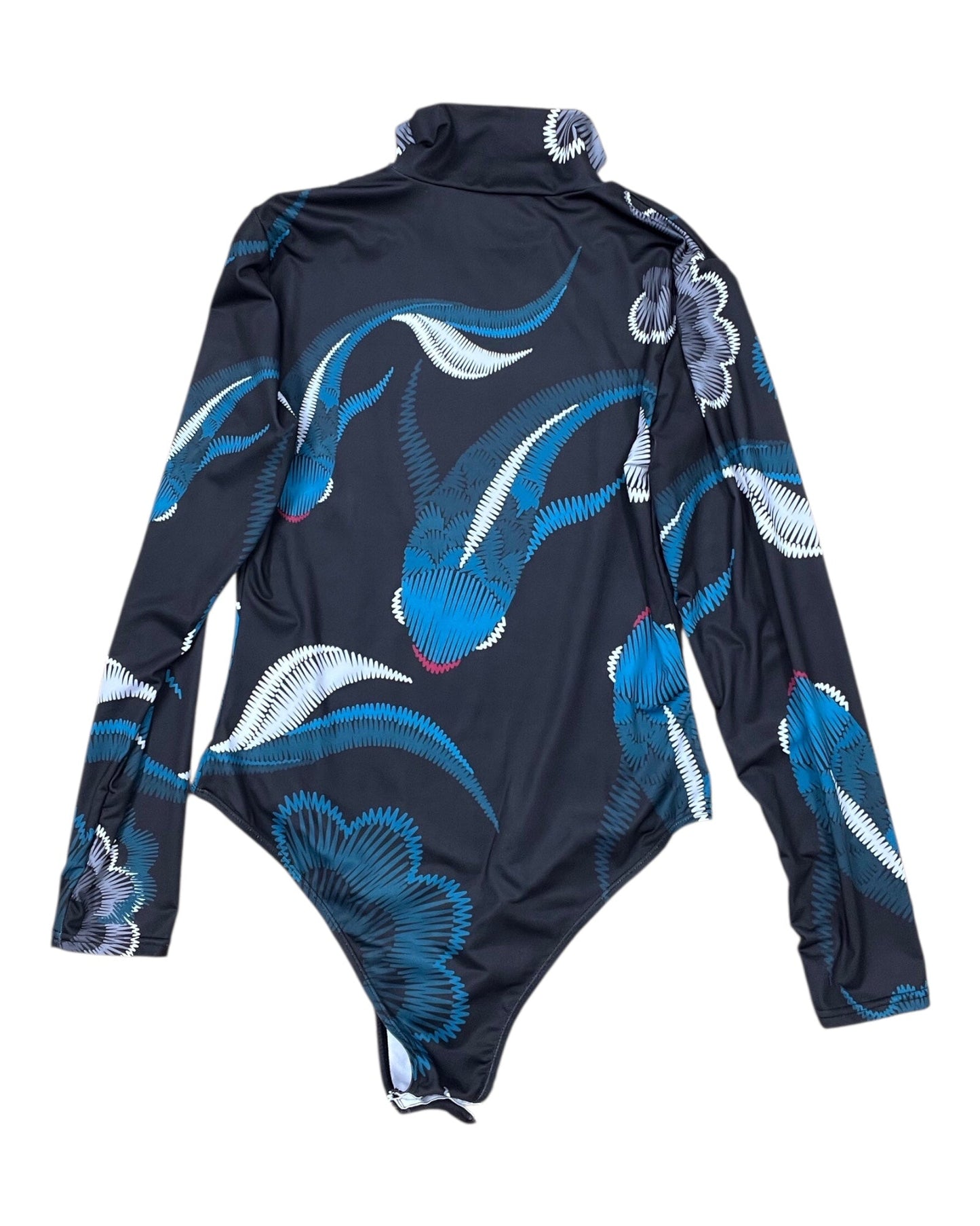 Bodysuit By Clothes Mentor In Black & Blue, Size:Xl