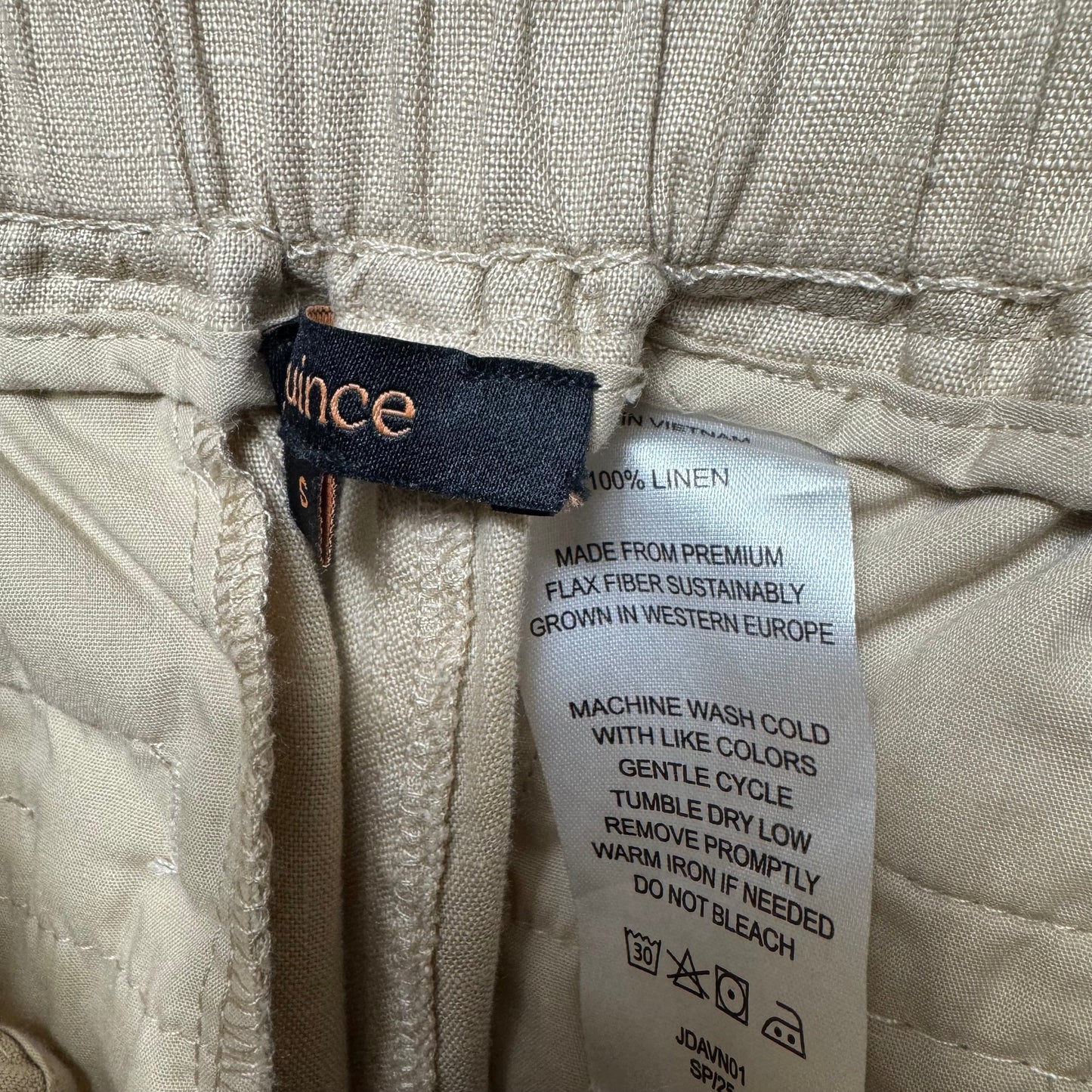 100% European Linen Wide Leg Pants By Quince In Tan, Size: S