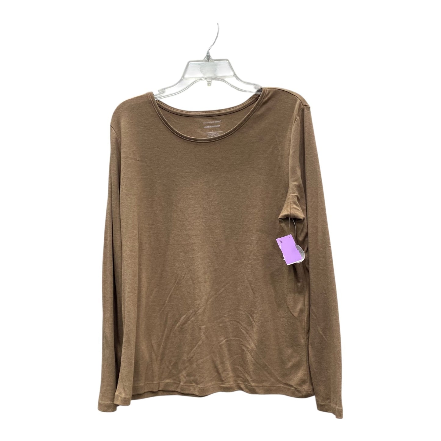 Top Ls Basic By Christopher And Banks In Brown, Size:L