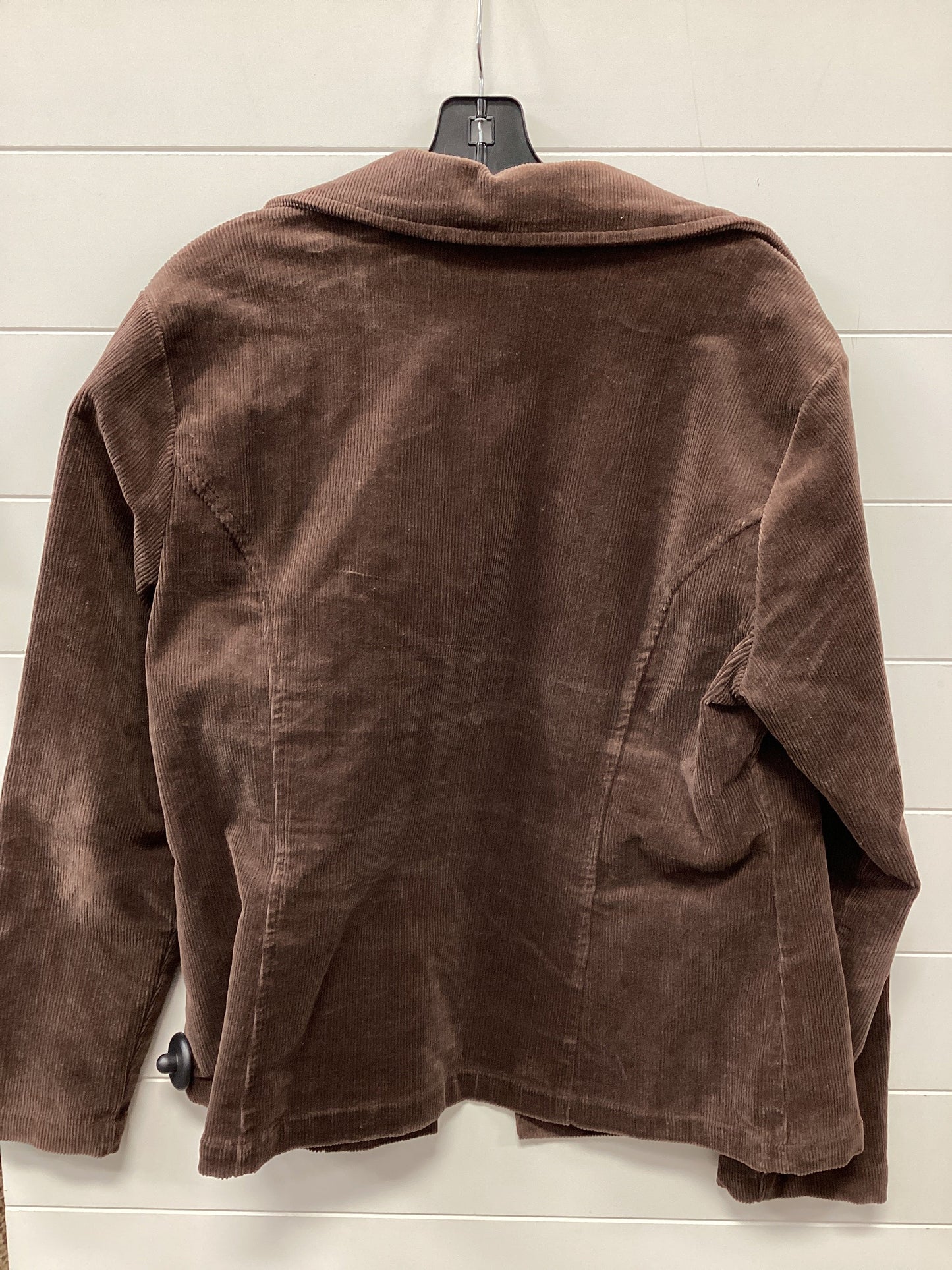 Jacket Shirt By Dressbarn In Brown, Size:Xl