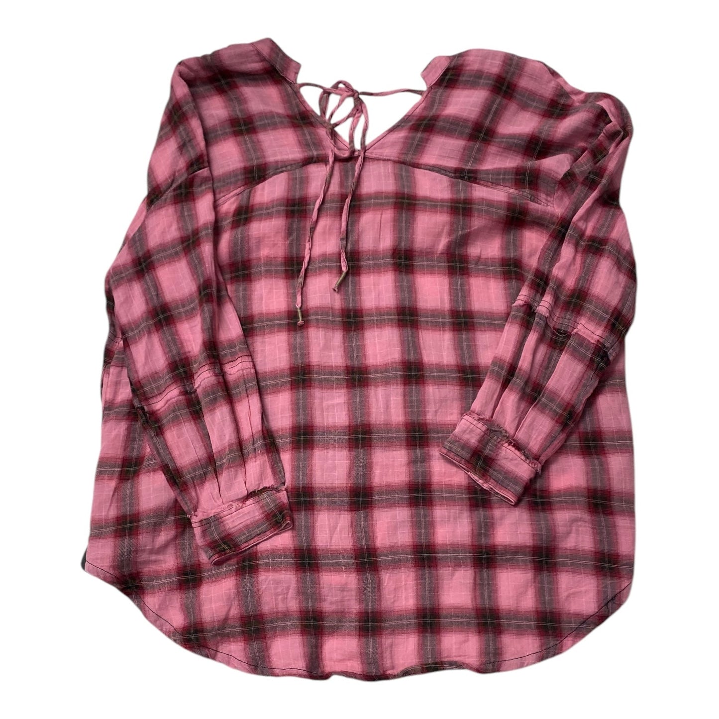 Top Ls By We The Free In Plaid Pattern, Size:S