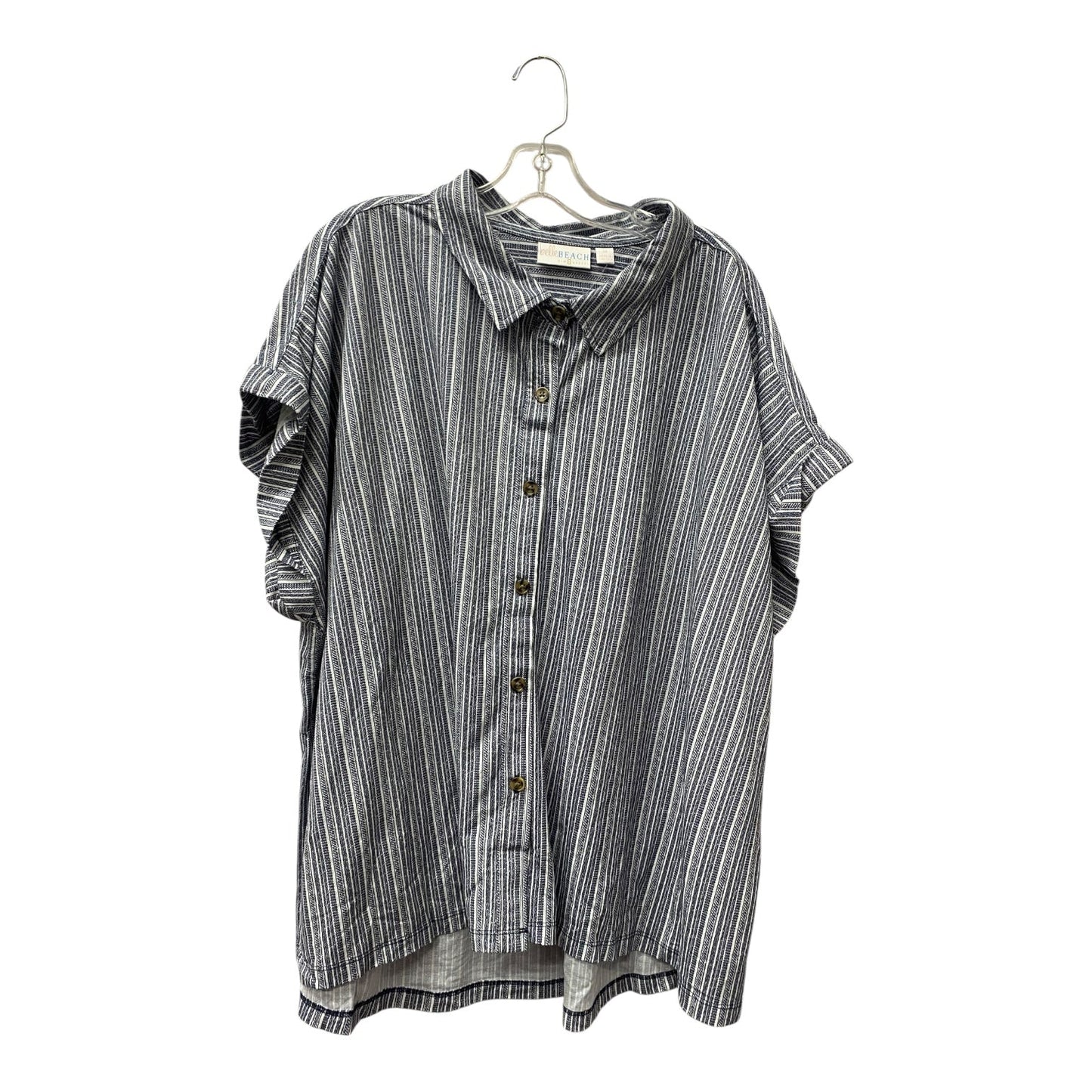 Top Ss By Belle By Kim Gravel In Blue & White, Size:3X