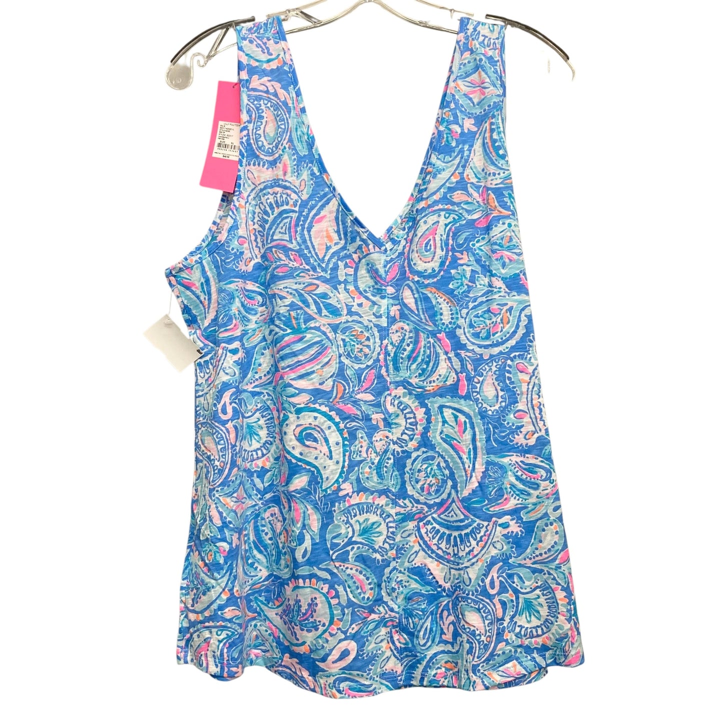 Top Sleeveless Designer By Lilly Pulitzer In Blue, Size:Xl