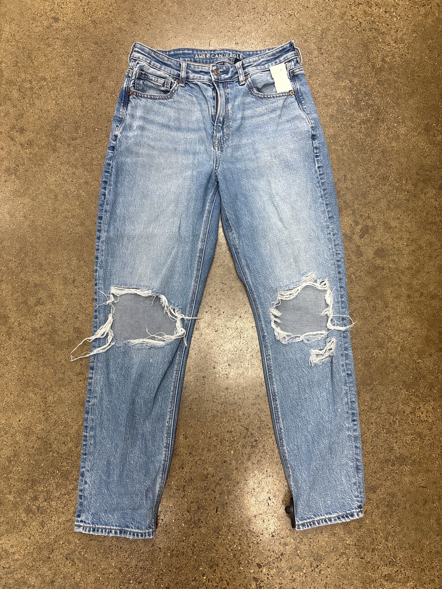 Jeans Straight By American Eagle In Blue Denim, Size:8