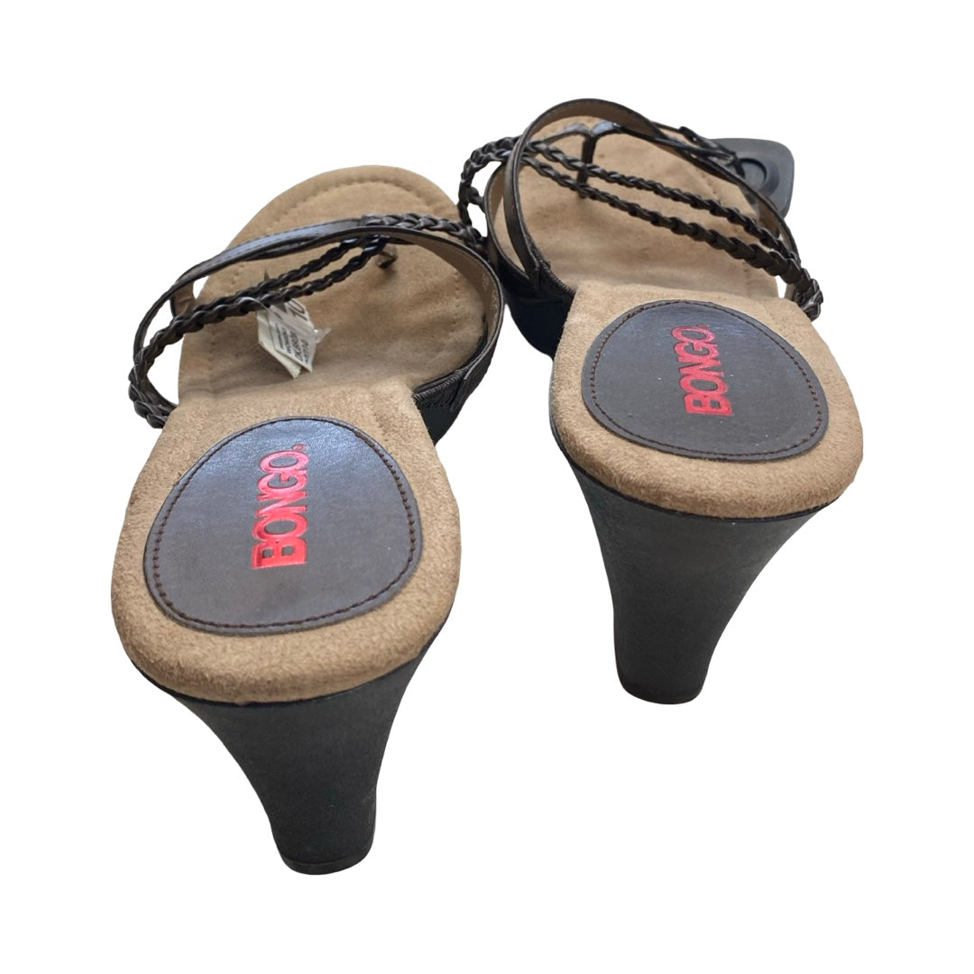 Sandals Heels Block By Bongo In Brown, Size:10