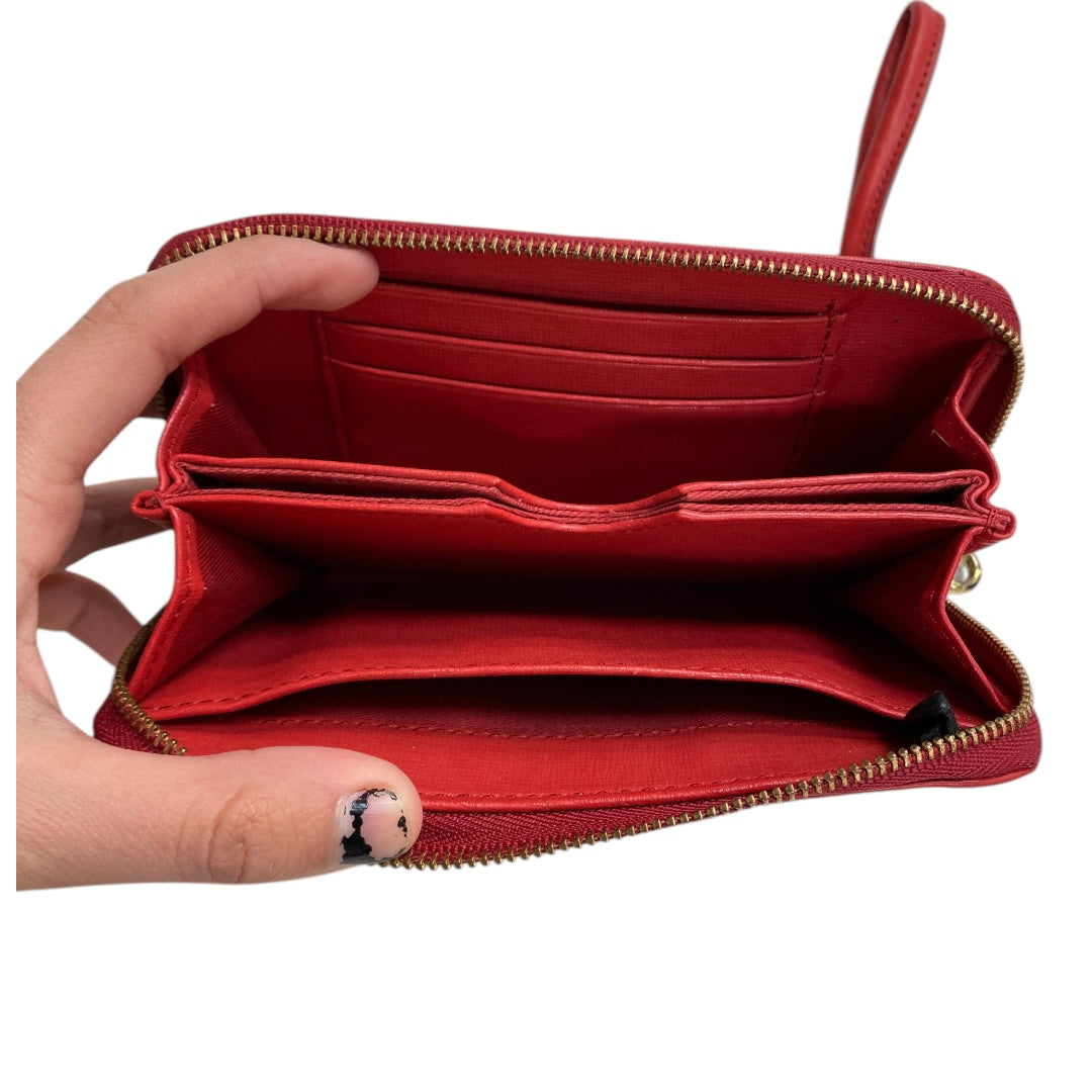 Wallet Leather By Fossil In Red, Size:Medium