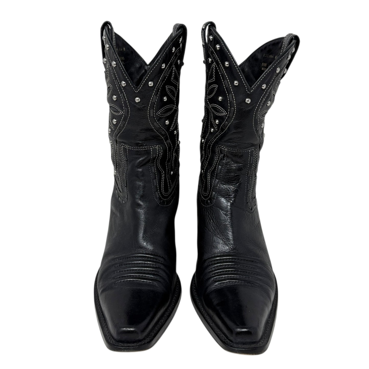 Studded Leather Western Short Boots By Cole-haan In Black, Size: 8.5