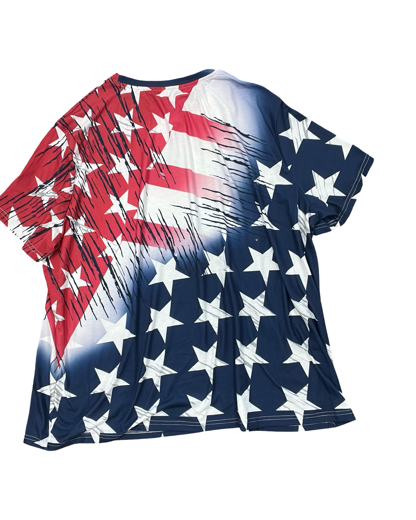 Top Ss By Clothes Mentor In Blue Red & White, Size:3X