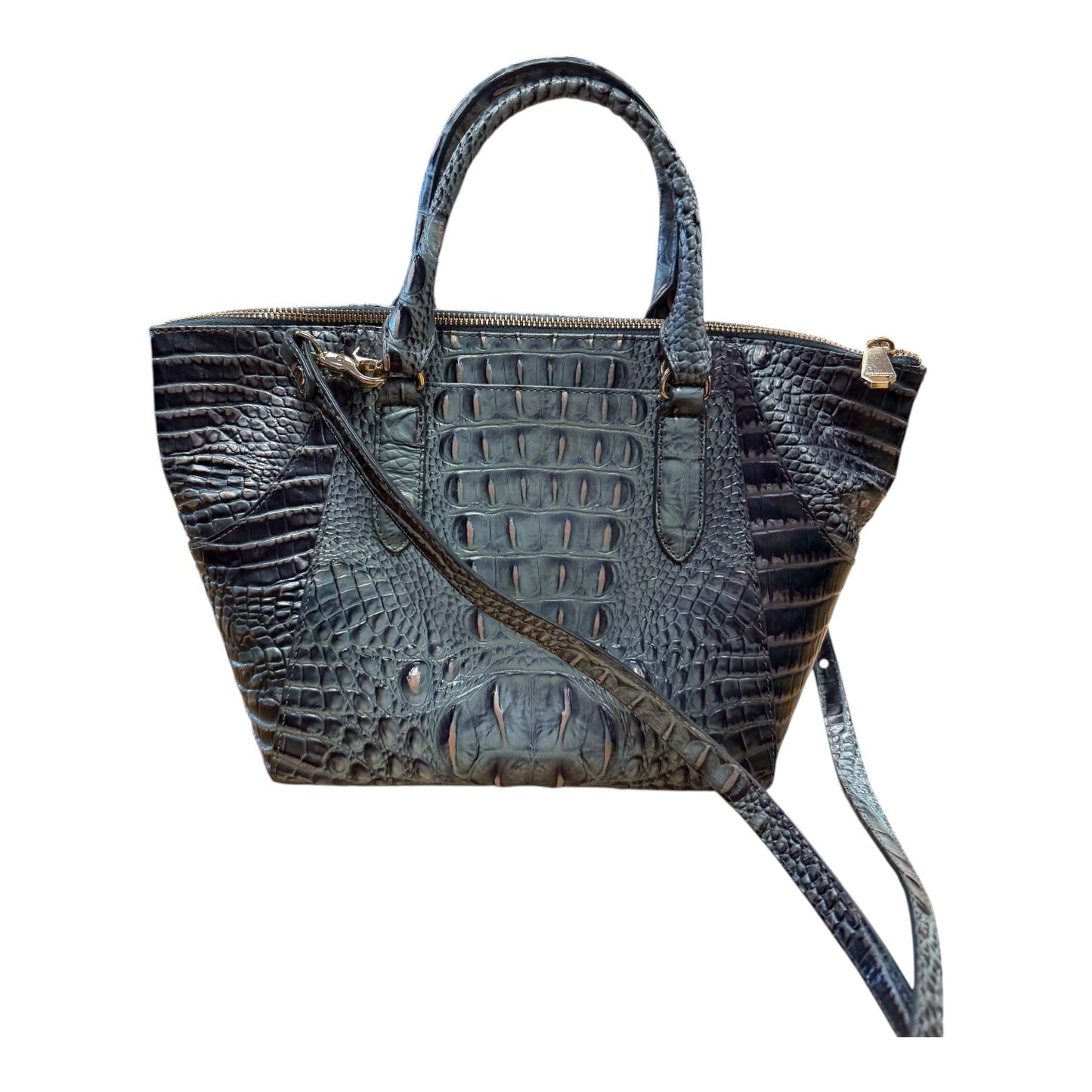 Handbag Designer By Brahmin In Blue, Size: Small