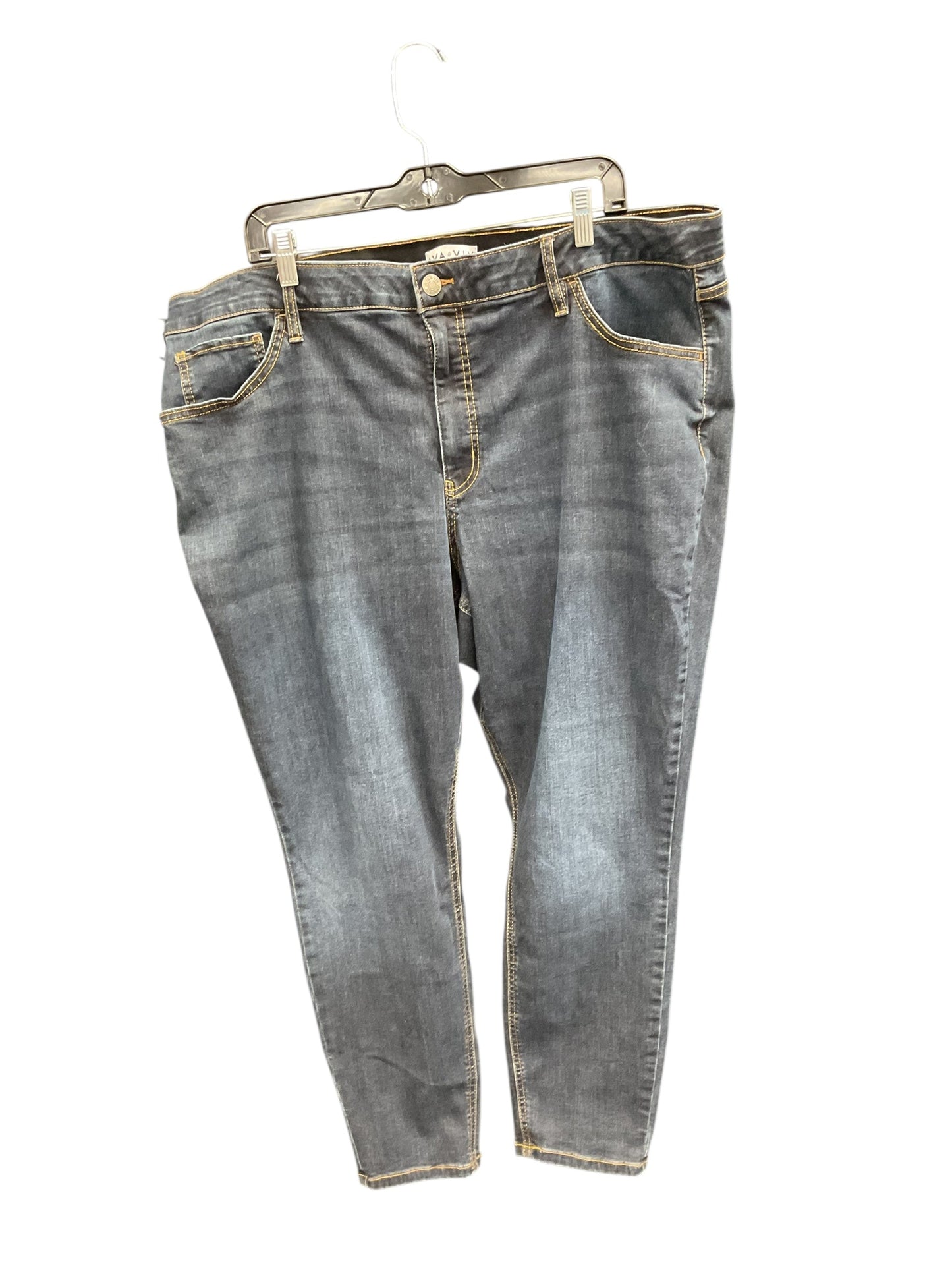 Jeans Skinny By Ava & Viv In Blue Denim, Size:22