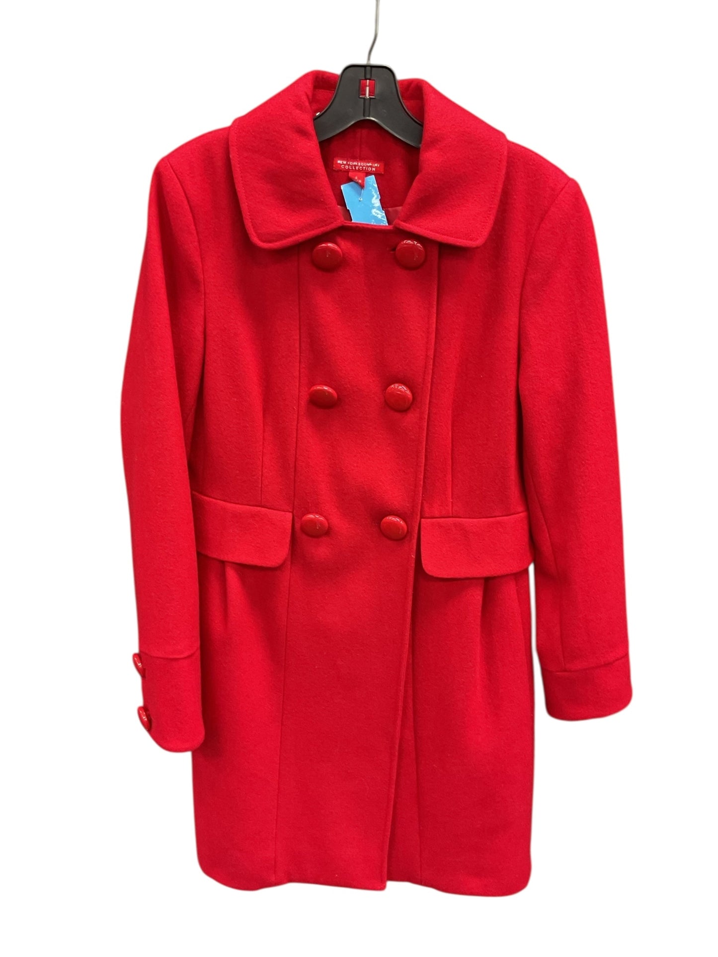 Coat Peacoat By New York And Co In Red, Size:S