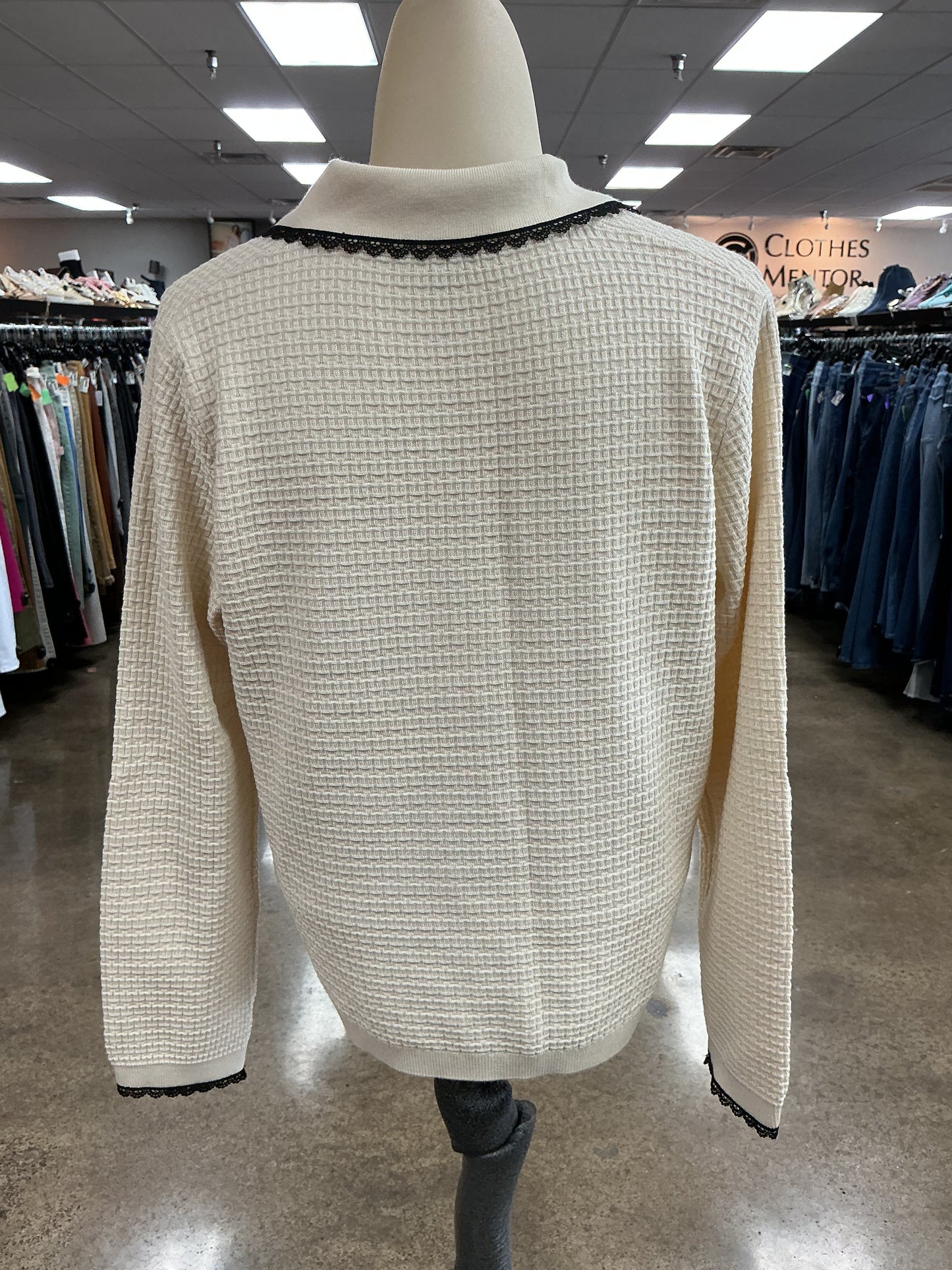 Top Ls By Adrianna Papell In Black & Cream, Size:M