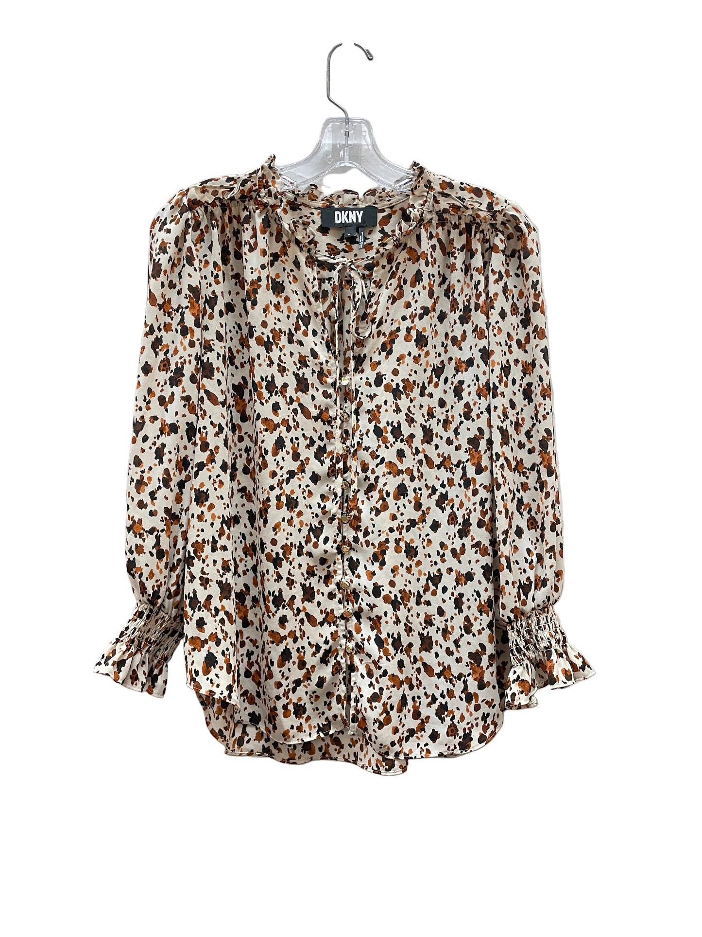 Blouse Ls By Dkny In Animal Print, Size:M