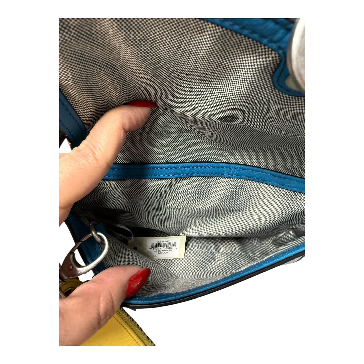 Leather Crossbody By Fossil In Blue, Size:Small