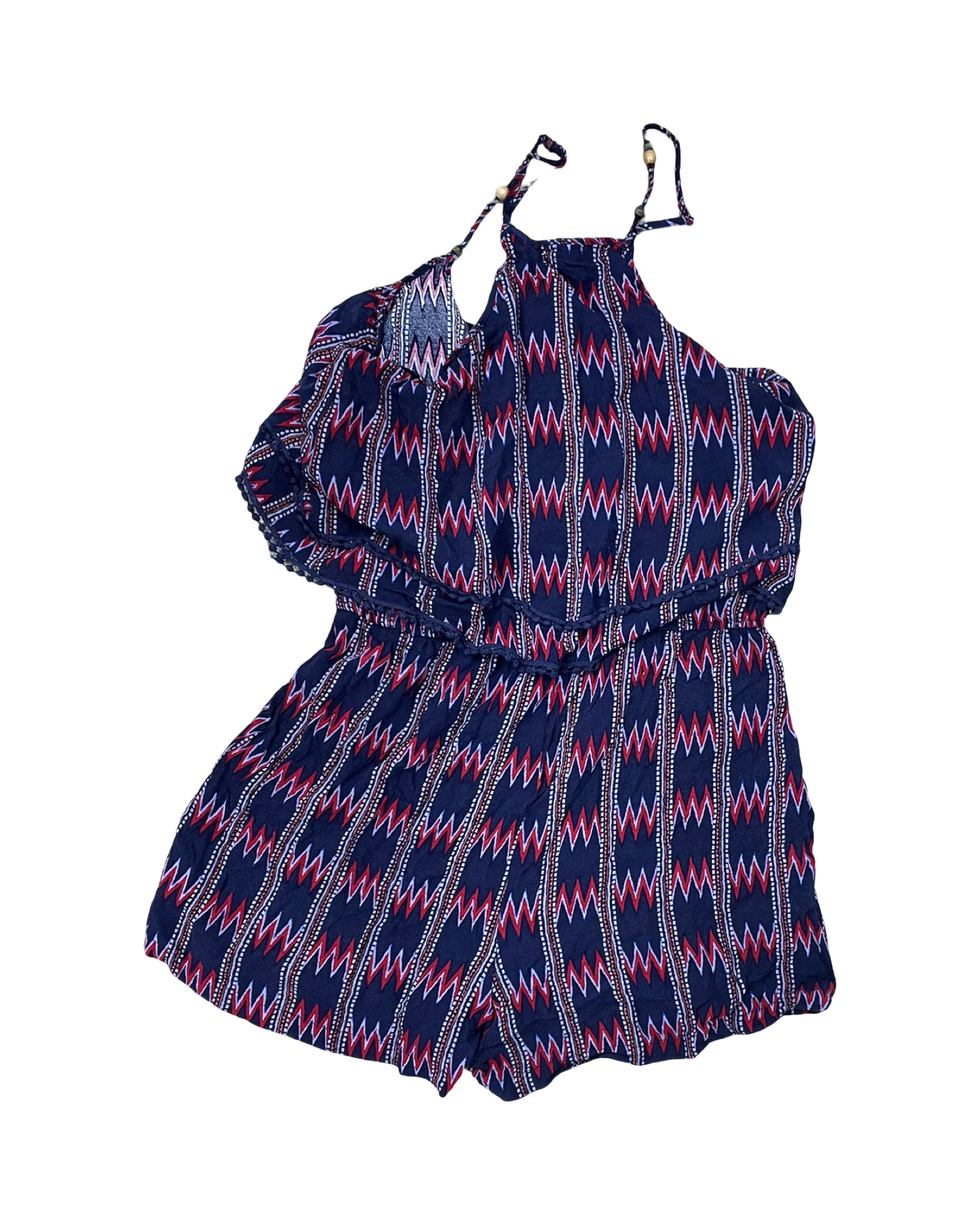 Romper By Coco + Jaimeson In Blue & Red, Size:Xl