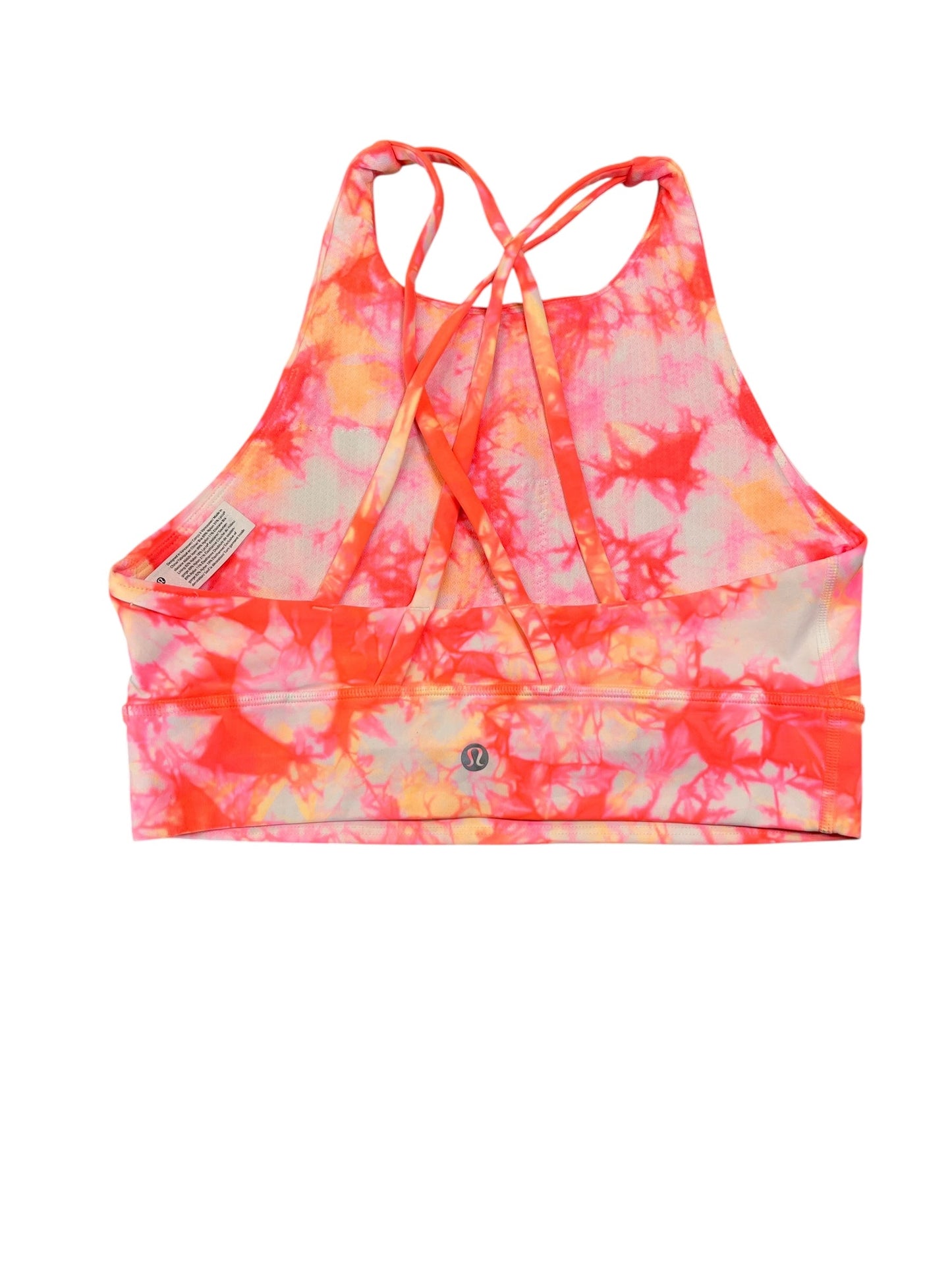 Athletic Bra By Lululemon In Orange & Pink, Size:M