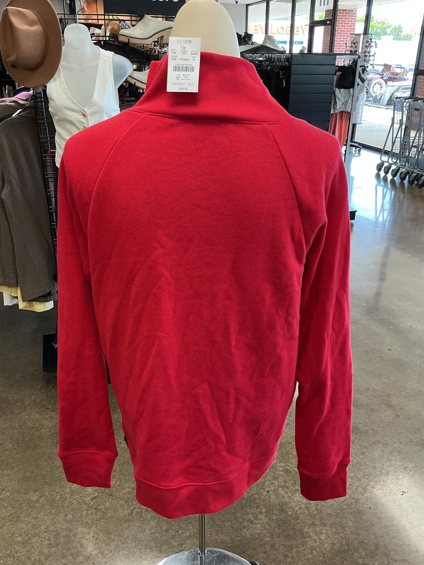 Sweatshirt Collar By J. Crew In Red, Size:M
